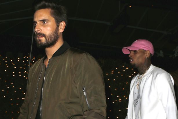 Scott Disick, Chris Brown Visit Strip Club