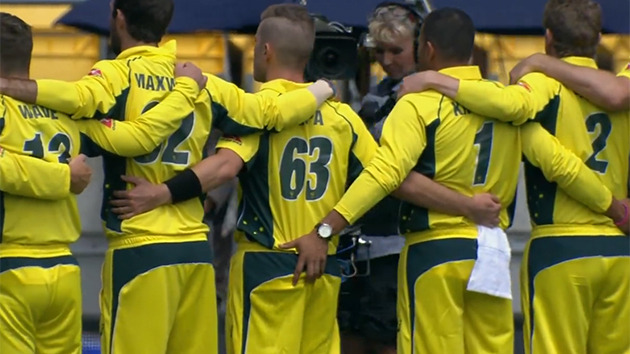 Australia's Khawaja Grabs Zampa's Butt During Pre-Match National Anthem Australia's Khawaja Grabs Zampa's Butt During Pre-Match National Anthem