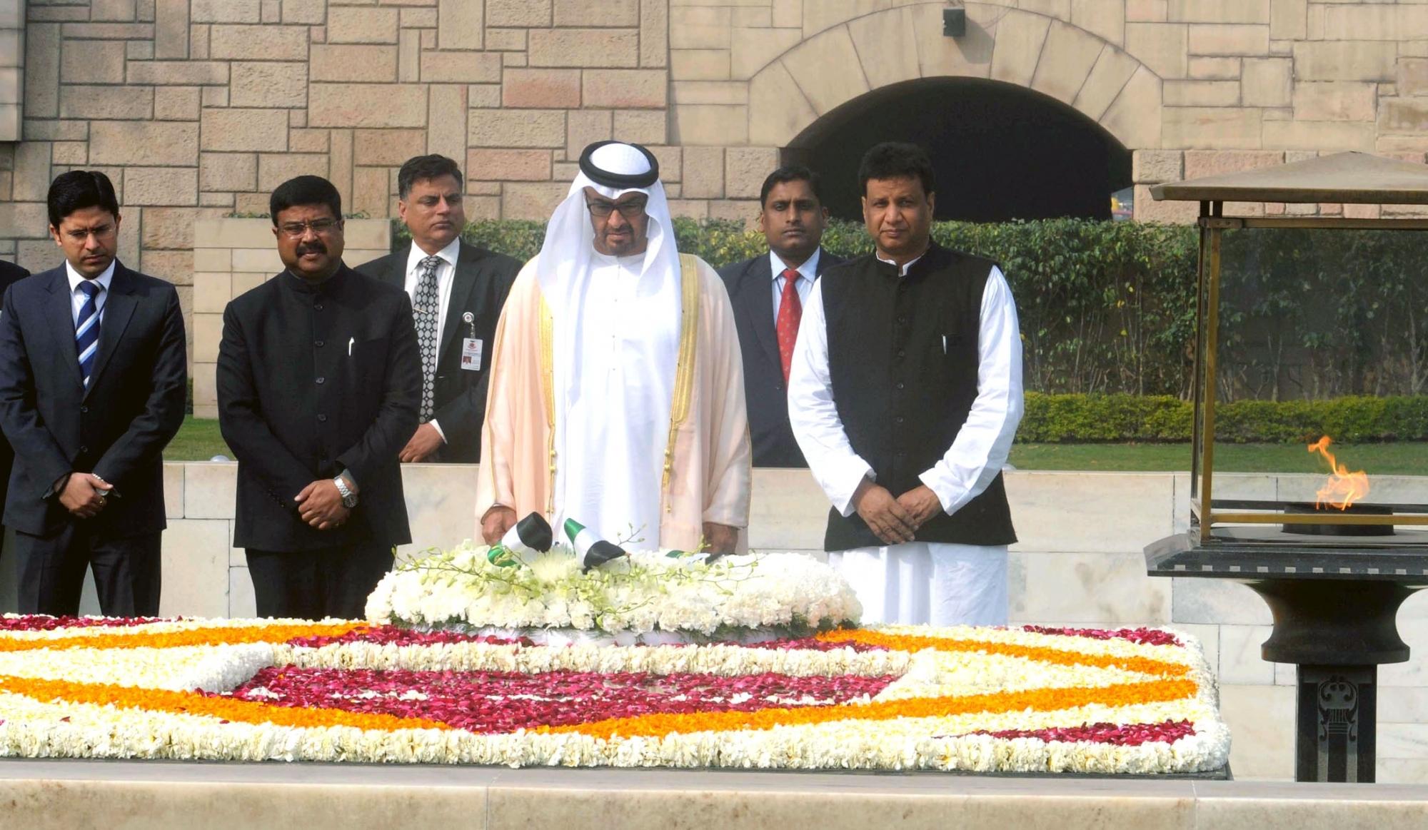 Abu Dhabi Crown Prince Pays Tribute at Rajghat