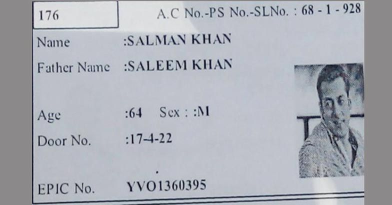 Hyderabad Voter Has Salman Khan's Photo on I-Card!