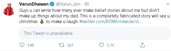 Varun Dhawan refutes reports of Namak Halaal remake Varun Dhawan refutes reports of Namak Halaal remake