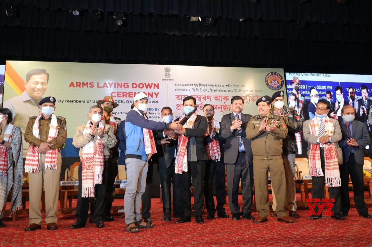 64 terrorists of 4 outfits surrender before Assam CM Sonowal 64 terrorists of 4 outfits surrender before Assam CM Sonowal