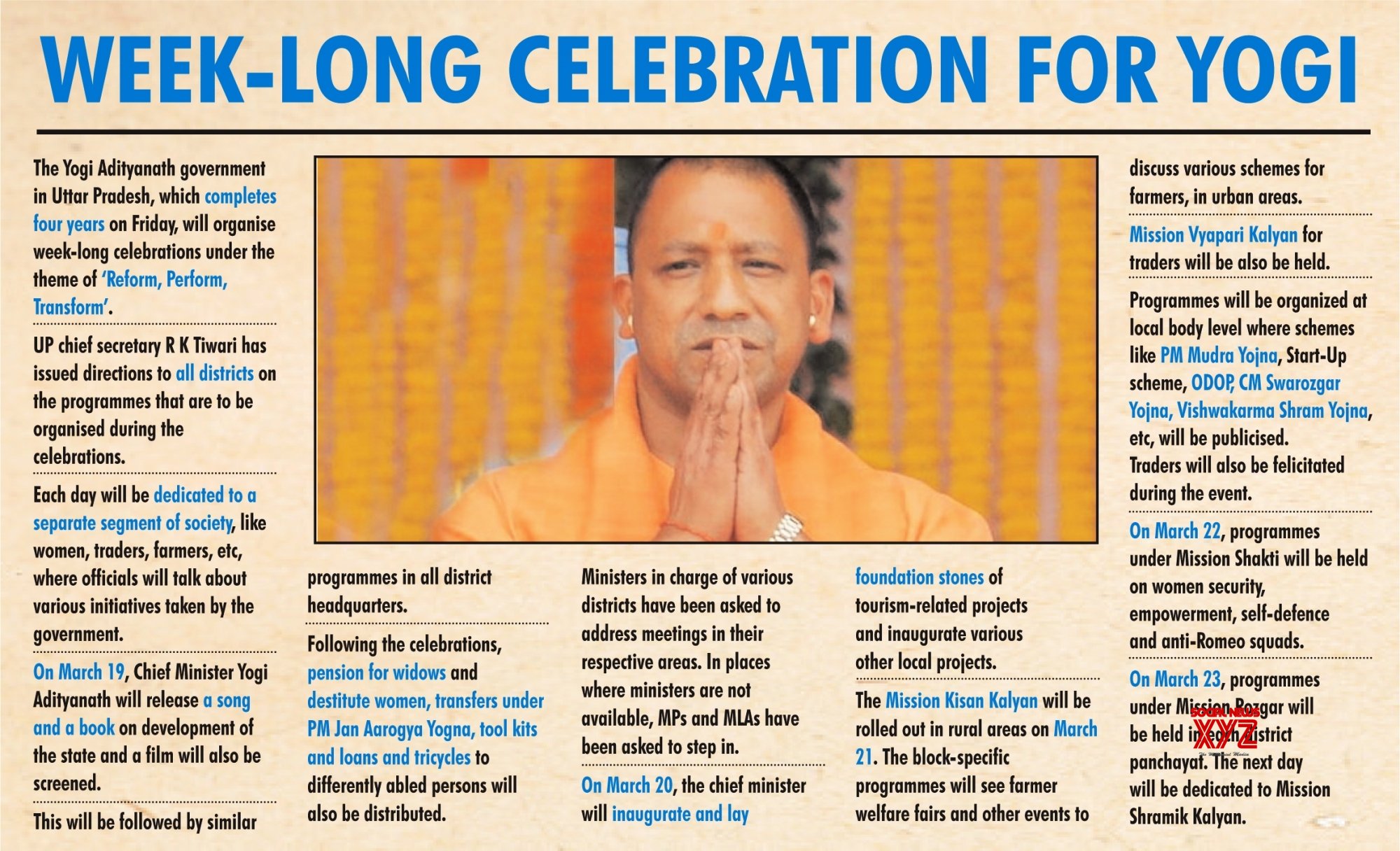 Week-long celebrations as Yogi completes 4 years Week-long celebrations as Yogi completes 4 years