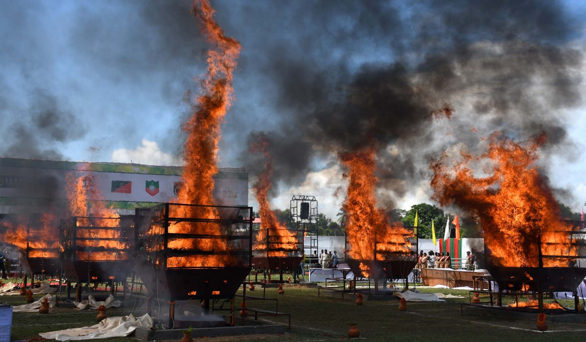 Assam burns 2,479 rhino horns to dispel myth about their medicinal value Assam burns 2,479 rhino horns to dispel myth about their medicinal value