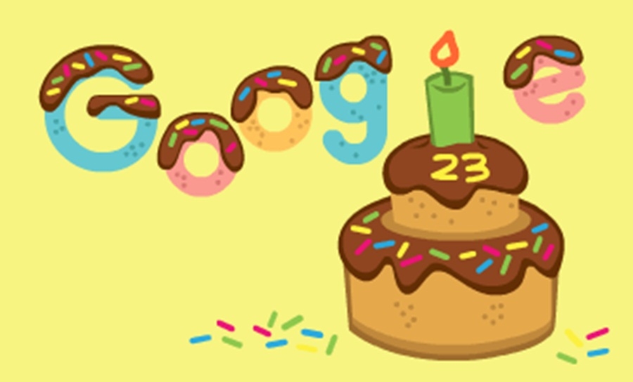 Google celebrates its 23rd birthday with animated doodle Google celebrates its 23rd birthday with animated doodle