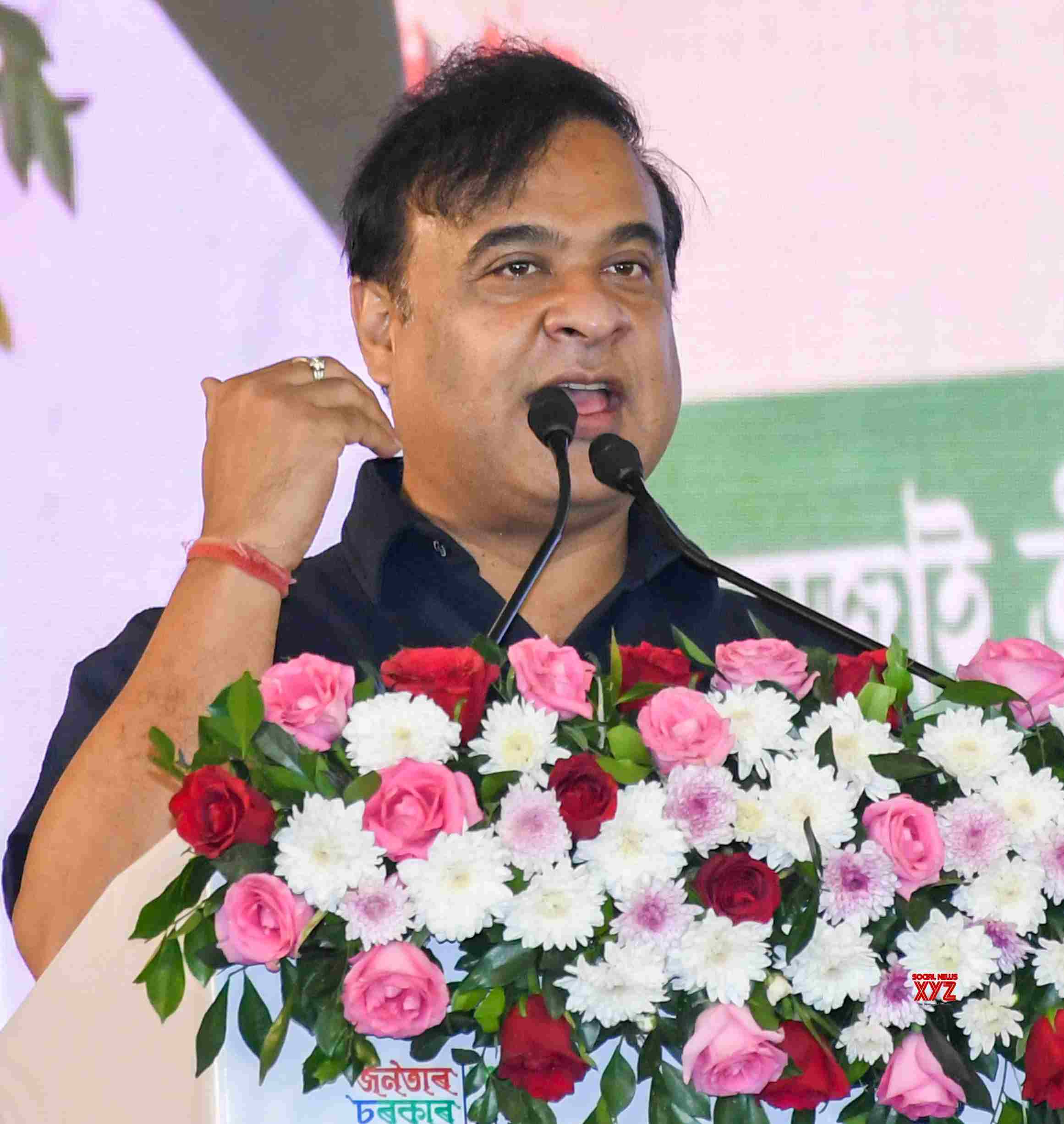 Guwahati: Assam Chief Minister Himanta Biswa Sarma addresses the gathering during the launch of the ARBAS schemes at a function held at Sarusajai Stadium in Guwahati on Wednesday, December 11, 2024. (Photo: IANS/Anuwar Hazarika)