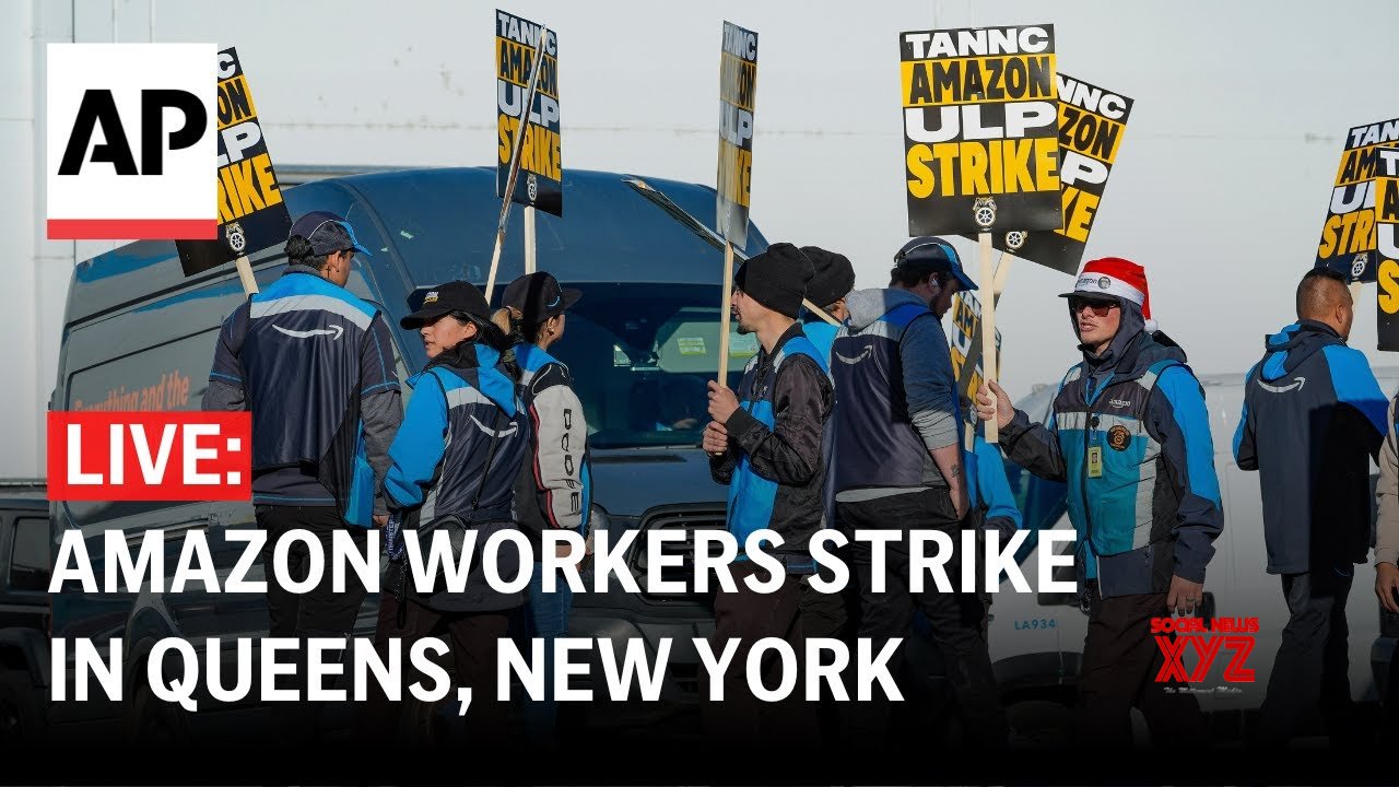 LIVE: Amazon workers strike in Queens, New York (Video)