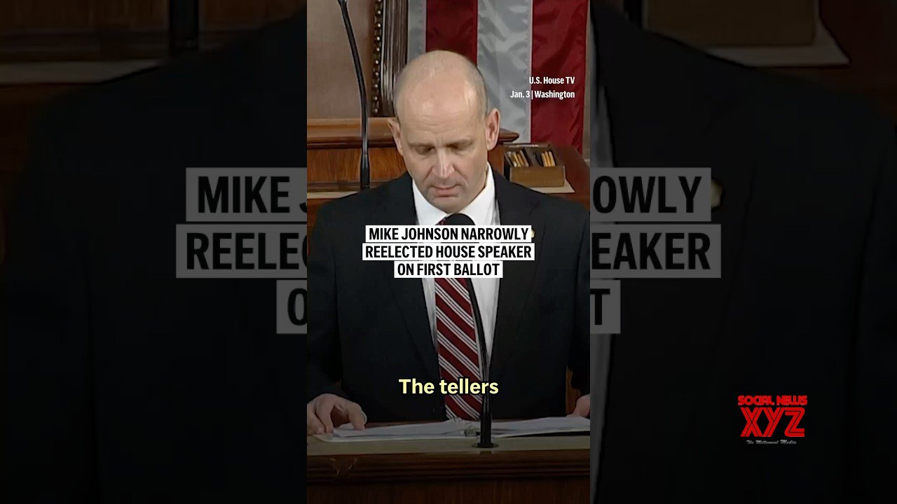 Mike Johnson narrowly reelected House speaker on first ballot (Video)