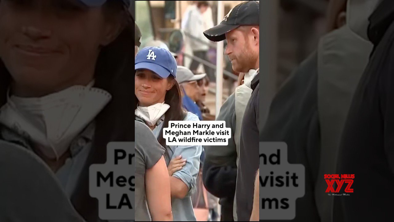 Prince Harry and Meghan Markle visit L.A. wildfire evacuees #shorts (Video)