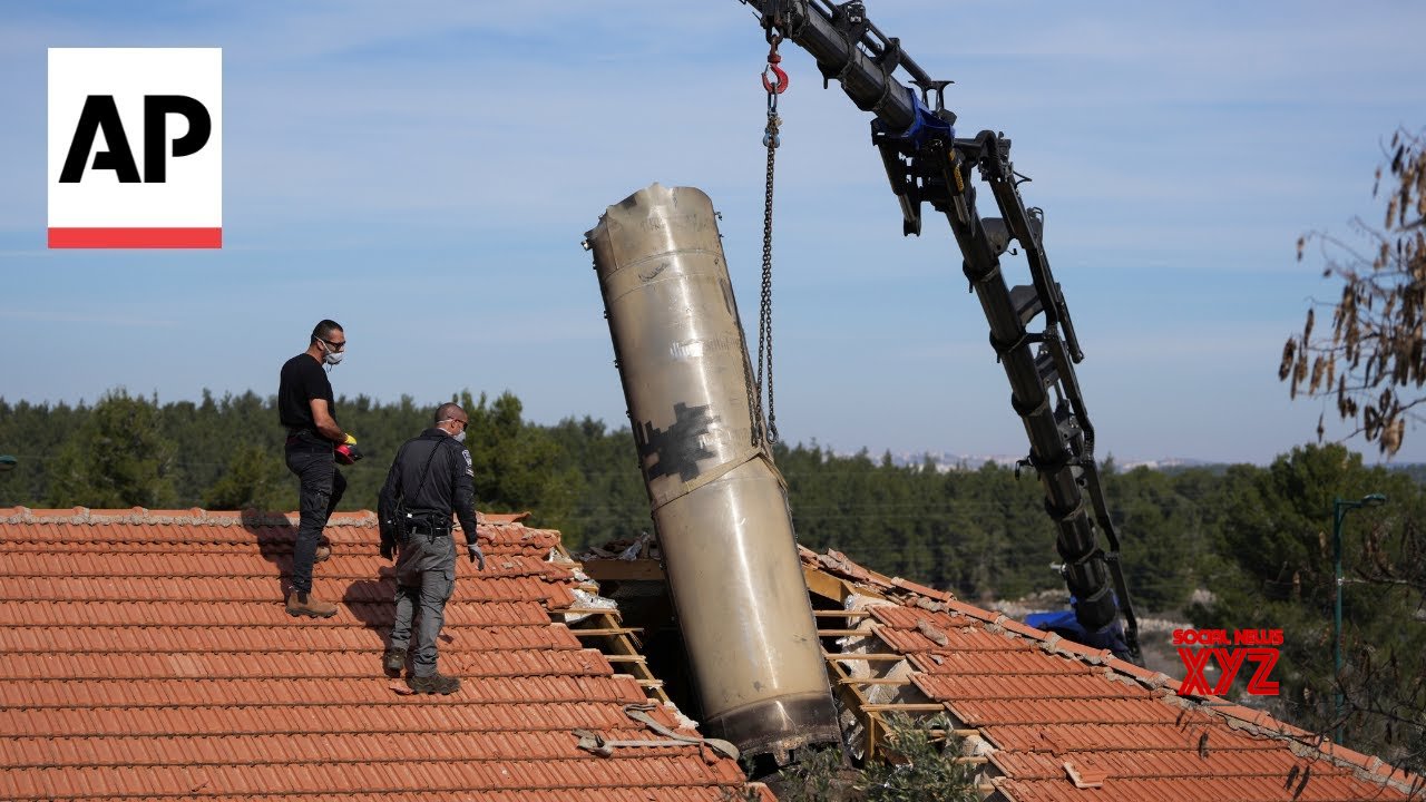 Houthi missile debris removed from roof of house in central Israel (Video)