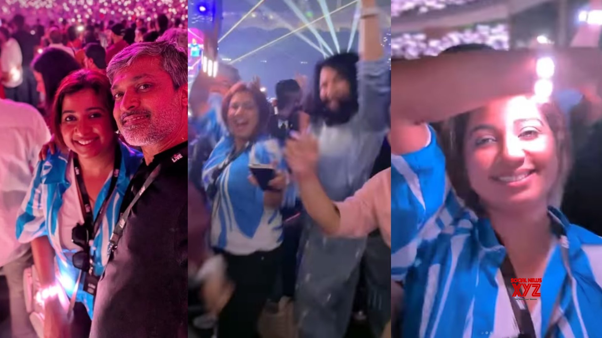 Shreya Ghoshal attends Coldplay’s gig with ‘70+ year old dad’, hubby Shiladitya