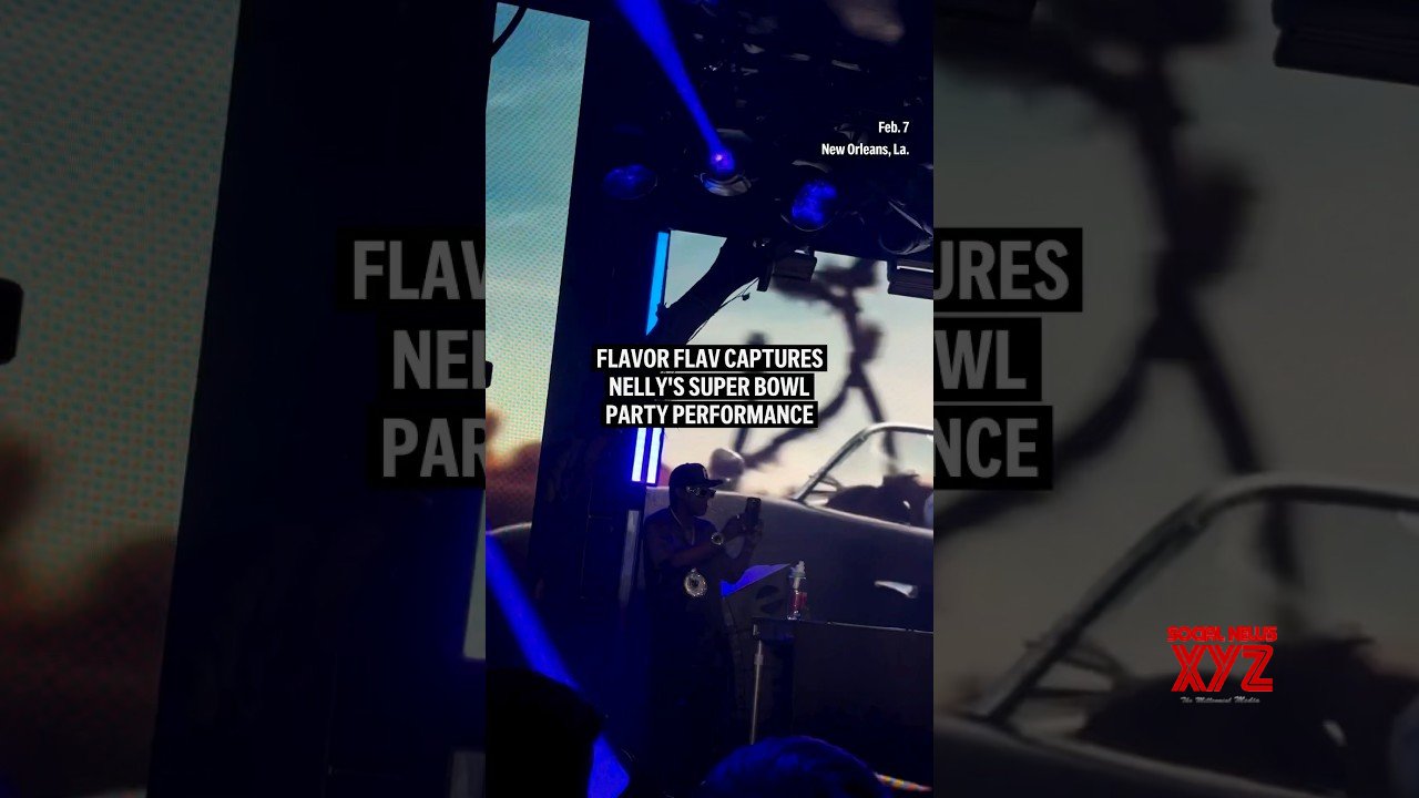 Flavor Flav captures Nelly’s Super Bowl party performance (Video)
