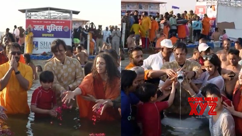 Vivek Oberoi takes a holy dip at Maha Kumbh with family