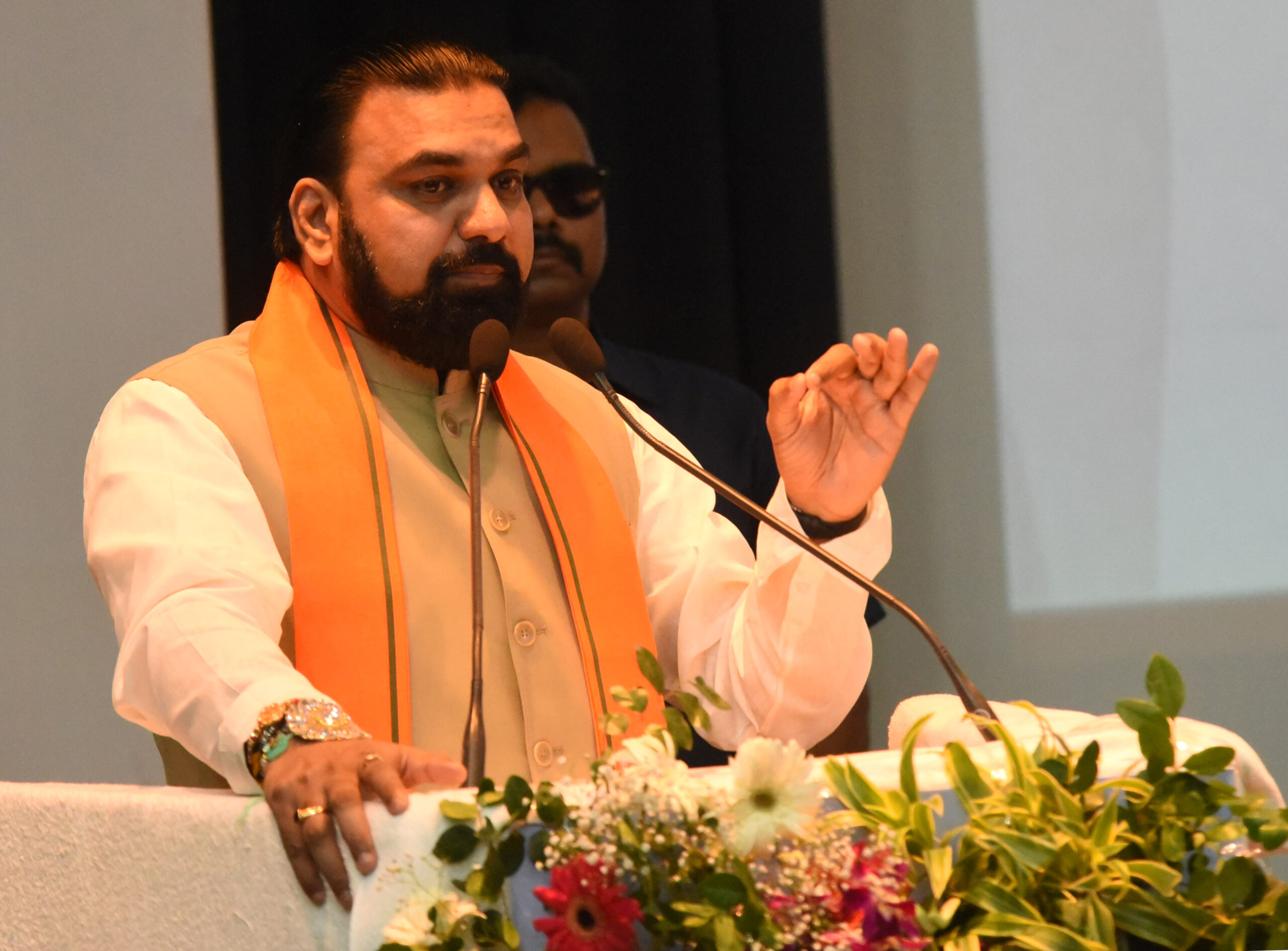 Patna: Bihar Chief Minister Samrat Choudhary addresses the inauguration and flag-off ceremony of scooters and motorcycles for 'Police Didi' (Abhay Brigade), ahead of Rakshabandhan, at Gyan Bhavan in Patna on Wednesday, August 26, 2026. (Photo: IANS)