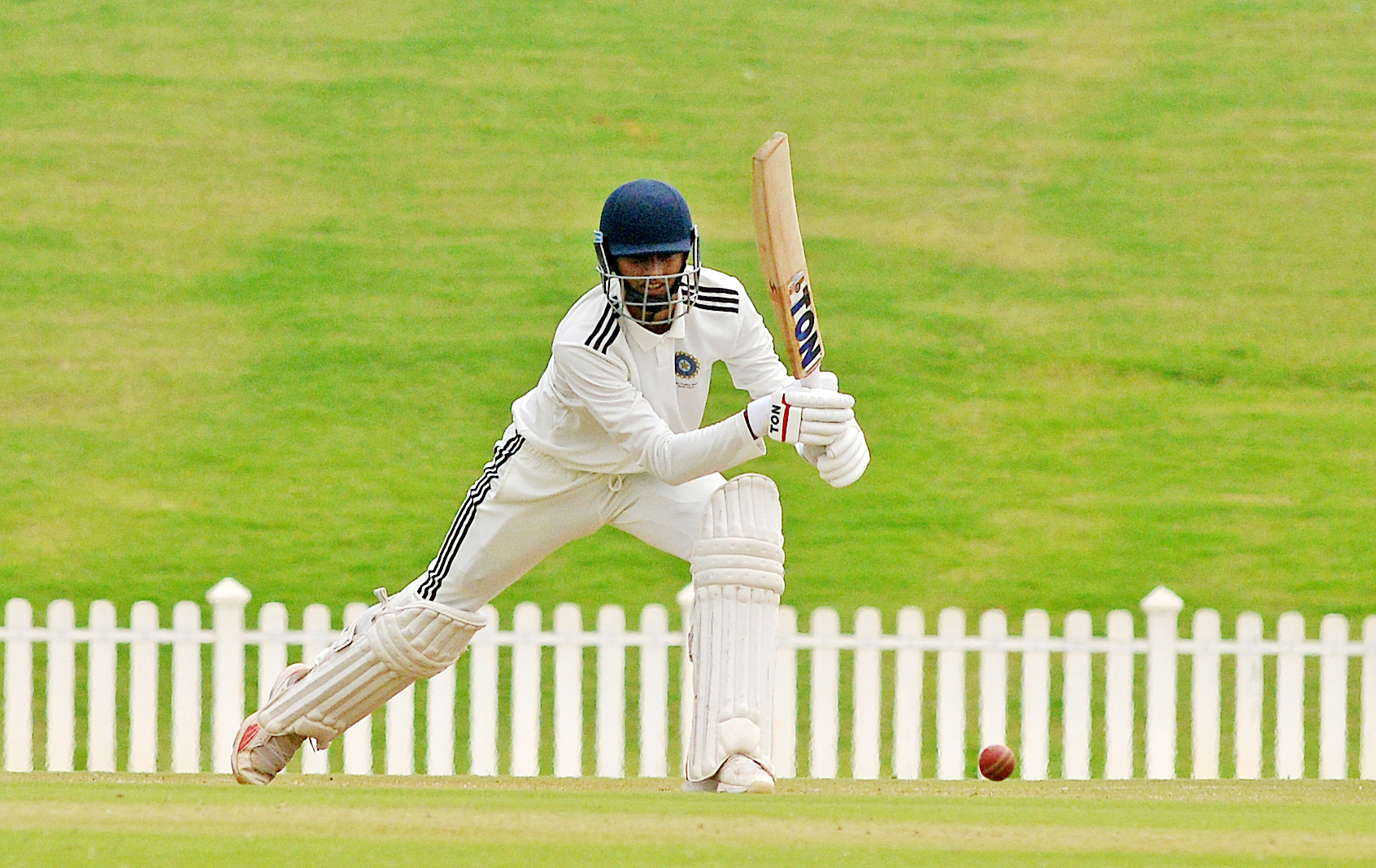 Bengaluru: North Zone's Yash Dhull plays a shot during day 3 of the Duleep Trophy 2025 quarterfinal match between East Zone and North Zone at the BCCI Centre of Excellence Ground in Bengaluru, Karnataka, on Saturday, August 30, 2025. (Photo: IANS/Dhananjay Yadav)