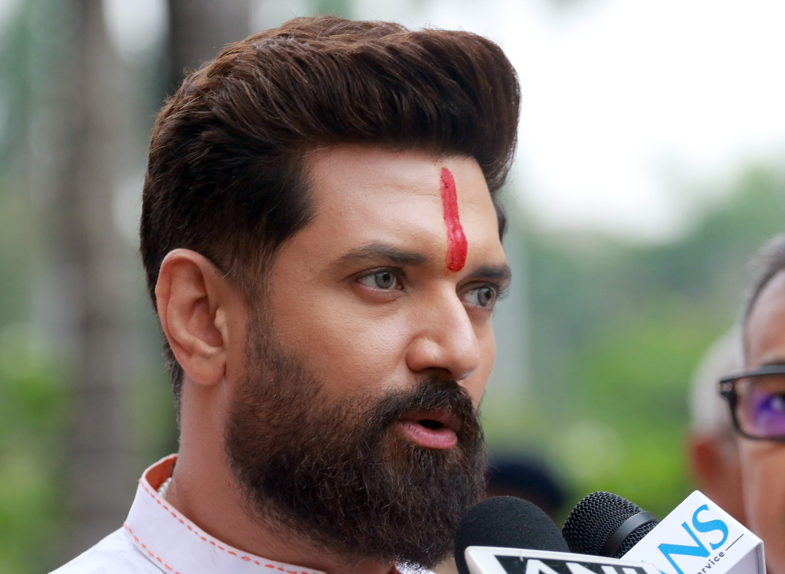 New Delhi: Union Minister for Food Processing Industries Chirag Paswan speaks to the media at the Parliament House complex during the Monsoon Session of Parliament in New Delhi on Tuesday, July 21, 2026. (Photo: IANS/Prem Nath Pandey)