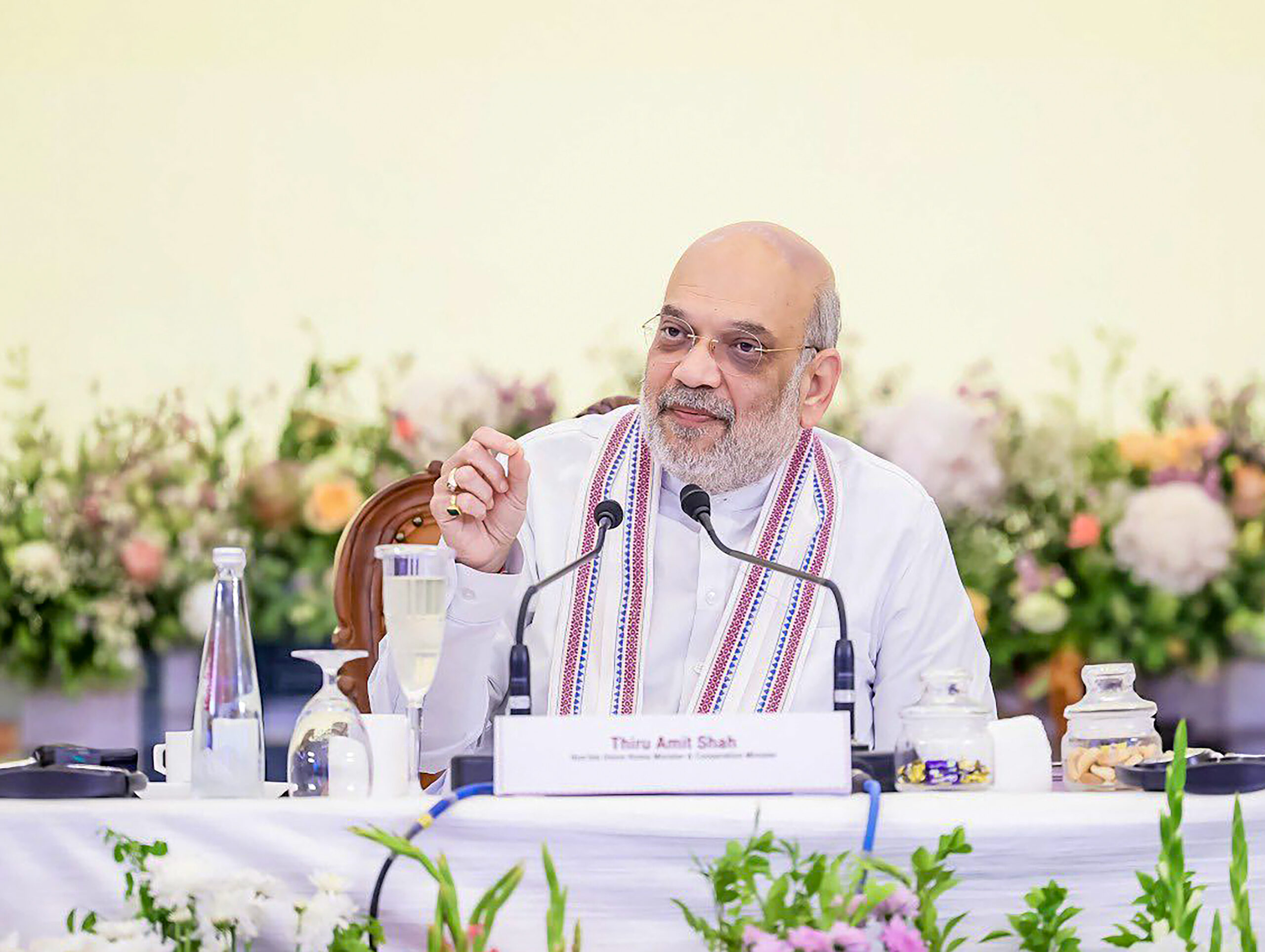 Mahabalipuram: Union Home Minister Amit Shah chairs the 31st meeting of the Southern Zonal Council in Mahabalipuram, Tamil Nadu, on Thursday, August 20, 2026. (Photo: IANS/X/@AmitShah)