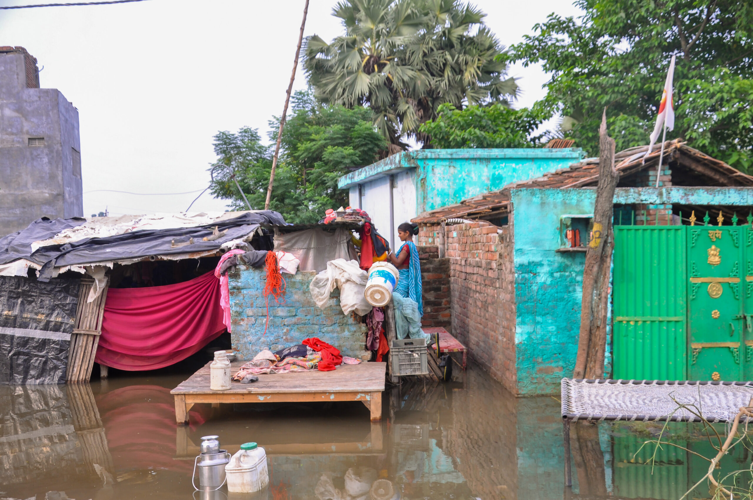 Bhagalpur: A house remains submerged in floodwaters in Jamsi, Goradih, Bhagalpur, on Tuesday, September 8, 2026. (Photo: IANS)