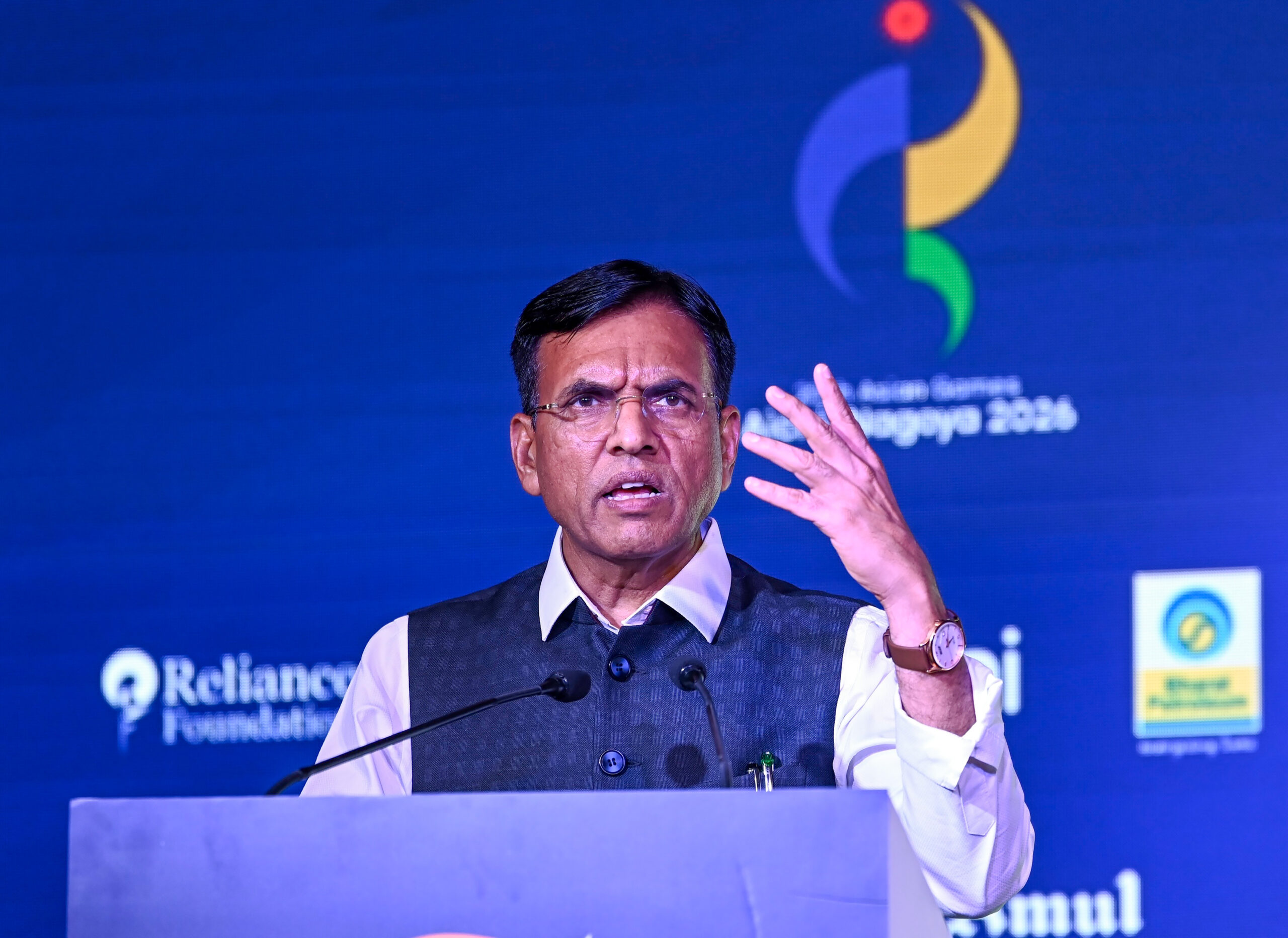 New Delhi: Union Minister for Youth Affairs and Sports Mansukh Mandaviya speaks during the send-off ceremony for the Asian Games 2026 at Ashoka Hotel in New Delhi on Tuesday, September 8, 2026. (Photo: IANS/Deepak Kumar)