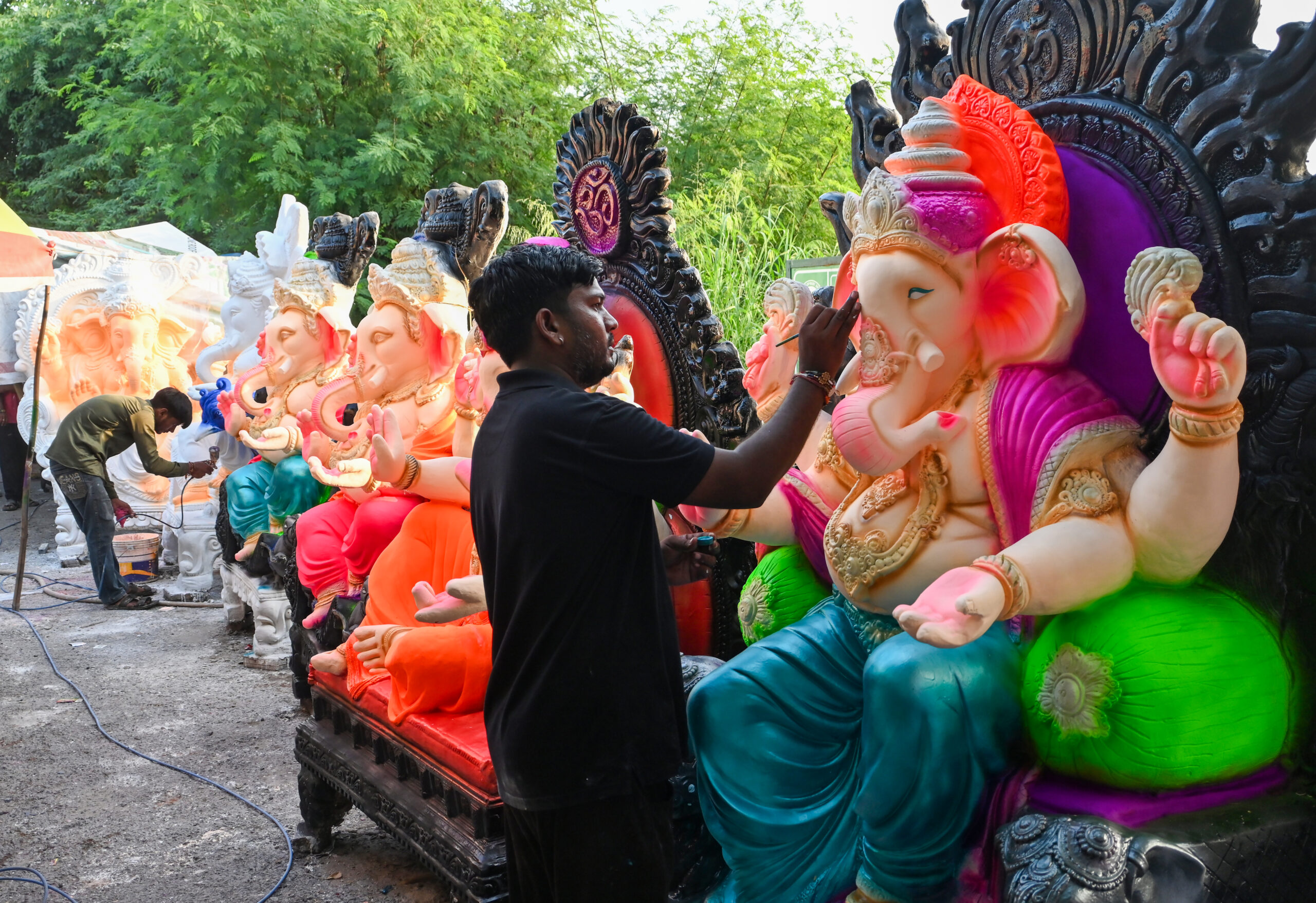 New Delhi: Preparations underway for Ganesh Chaturthi #Gallery New Delhi: Preparations underway for Ganesh Chaturthi #Gallery
