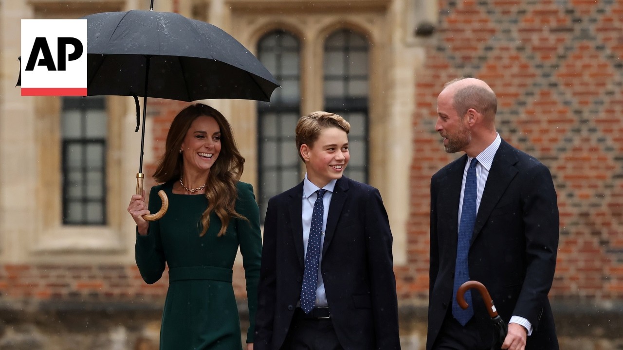 Prince William and Kate drop off Prince George at Eton College (Video) Prince William and Kate drop off Prince George at Eton College (Video)