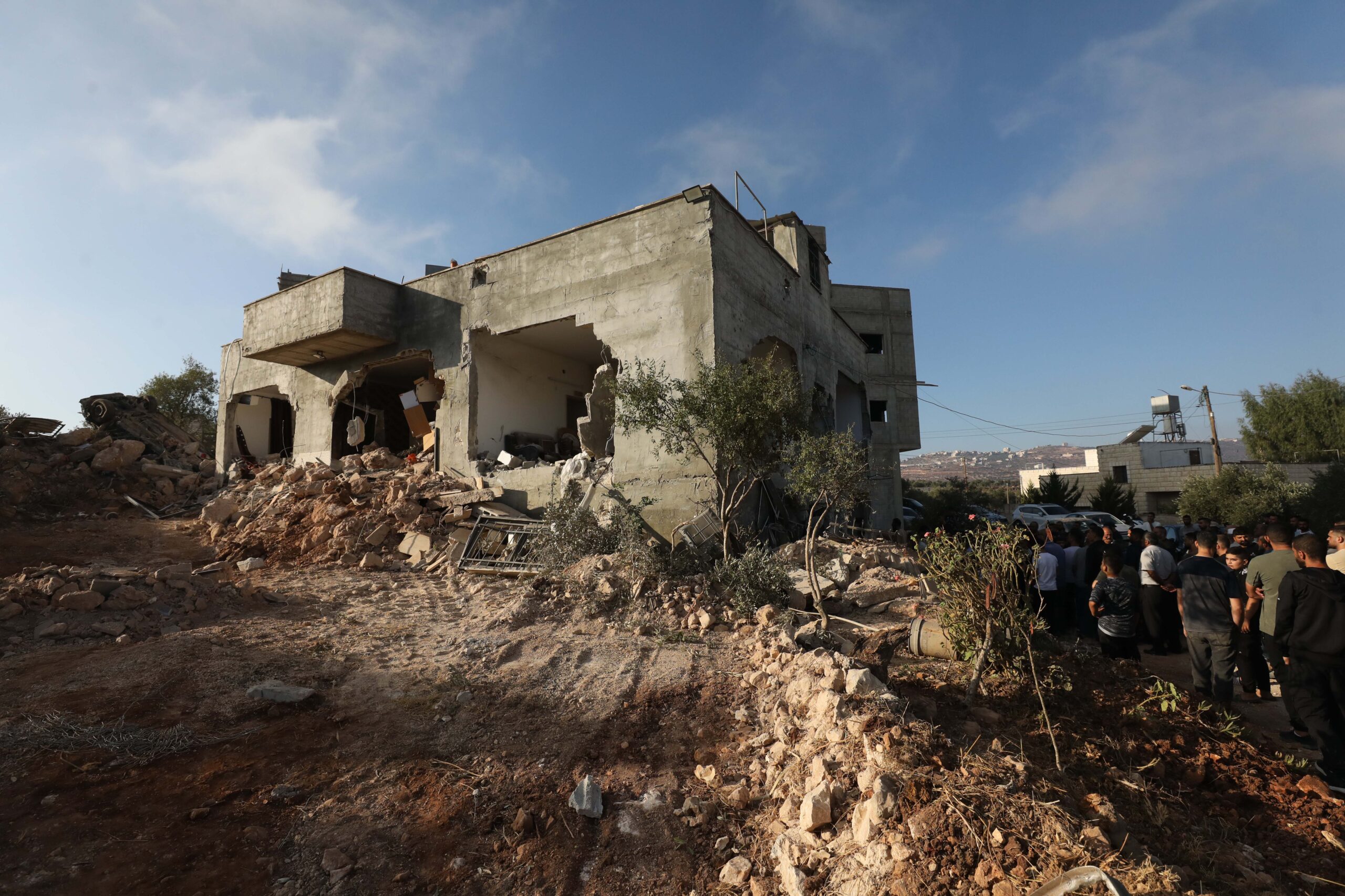 Aqraba: Palestinians inspect a building after the Israeli forces destroyed it, in the town of Aqraba, south of Nablus in the West Bank, on Sept. 8, 2026. A Palestinian man was killed by Israeli army fire on Tuesday in the town of Aqraba, south of Nablus in the northern West Bank. (Photo: Xinhua via IANS)