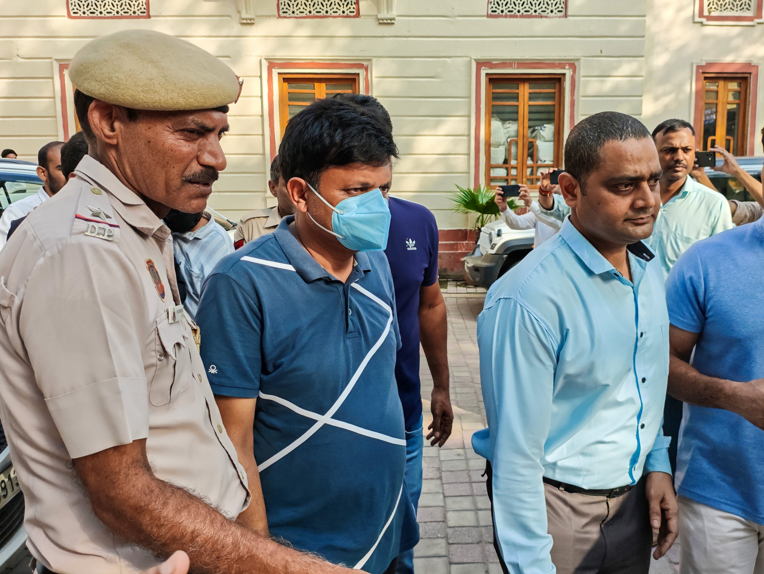 New Delhi: Accused Mahesh Gupta, Sudhanshu and labour contractor Sanoj are brought to Patiala House Court in connection with the Satya Niketan building collapse case, in New Delhi on Wednesday, September 9, 2026. (Photo: IANS)
