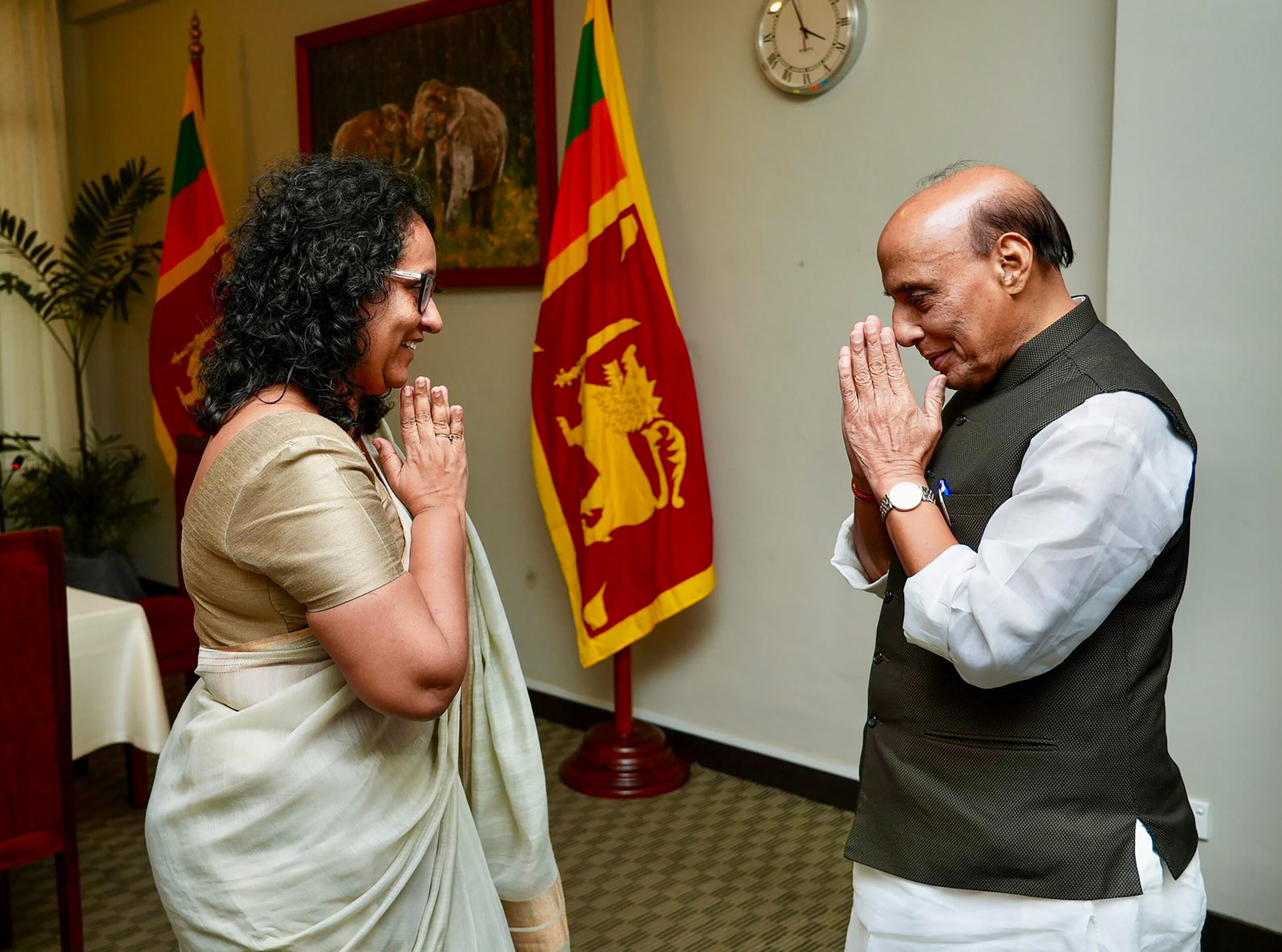 Colombo: Defence Minister Rajnath Singh meets Sri Lankan Prime Minister Harini Amarasuriya in Colombo, Sri Lanka, on Wednesday, September 09, 2026. (Photo: IANS/X/@rajnathsingh)