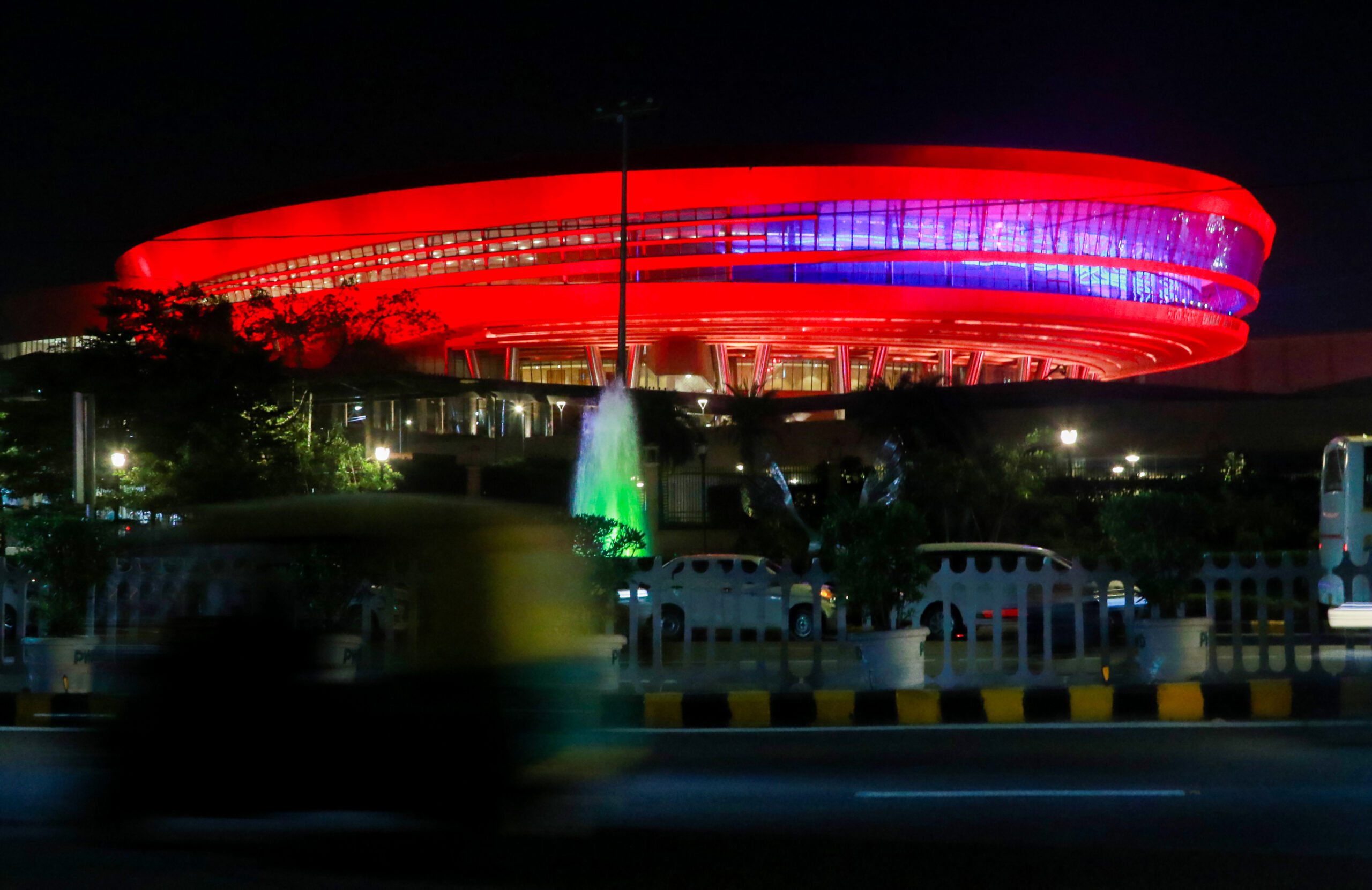 New Delhi: Bharat Mandapam is illuminated ahead of the 18th BRICS Summit in New Delhi on Wednesday, September 9, 2026. (Photo: IANS/Qamar Sibtain)