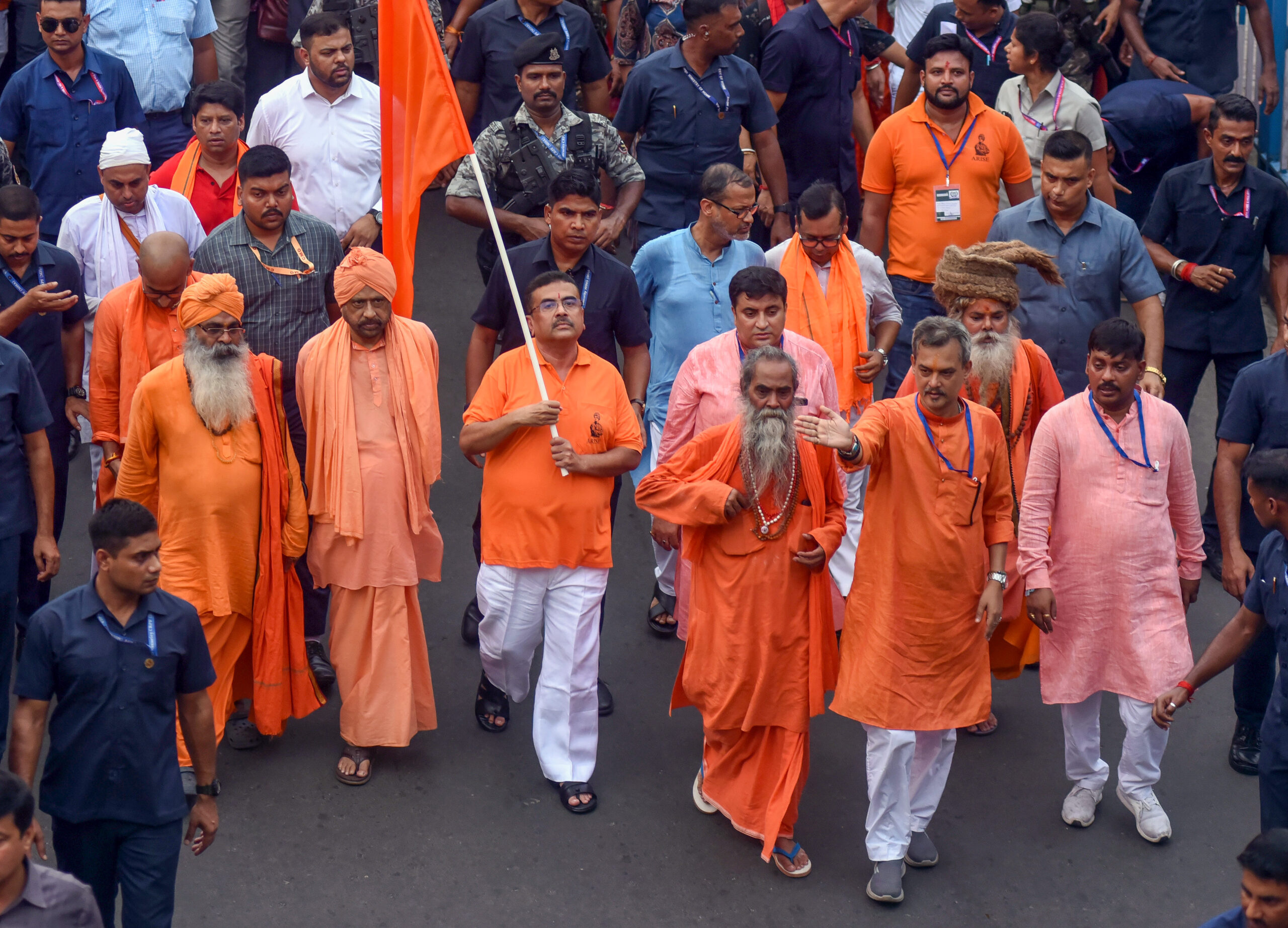Kolkata: CM Suvendu Adhikari participates in the 'Gerua Samman Yatra' #Gallery Kolkata: CM Suvendu Adhikari participates in the 'Gerua Samman Yatra' #Gallery