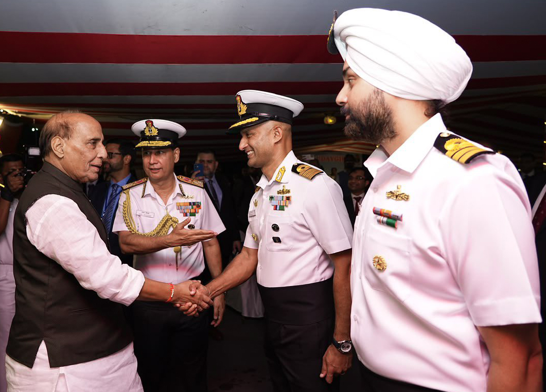 Colombo: Rajnath Singh attends deck reception organized onboard INS Udaygiri at Colombo port - #Gallery Colombo: Rajnath Singh attends deck reception organized onboard INS Udaygiri at Colombo port - #Gallery