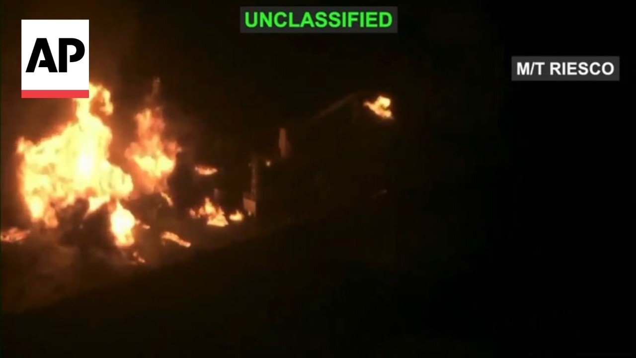 US military releases video showing strikes on five Iranian oil tankers (Video) US military releases video showing strikes on five Iranian oil tankers (Video)