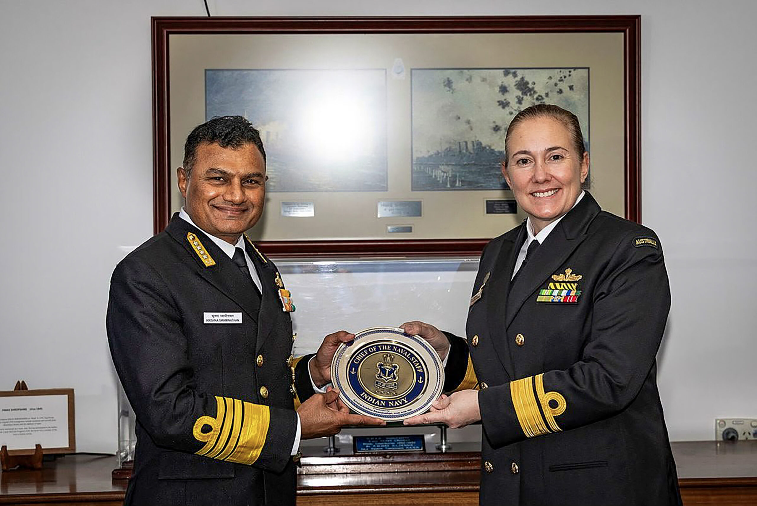 Sydney: Navy chief Adm Swaminathan meet Australia's Rear Adm Anita Williams #Gallery Sydney: Navy chief Adm Swaminathan meet Australia's Rear Adm Anita Williams #Gallery