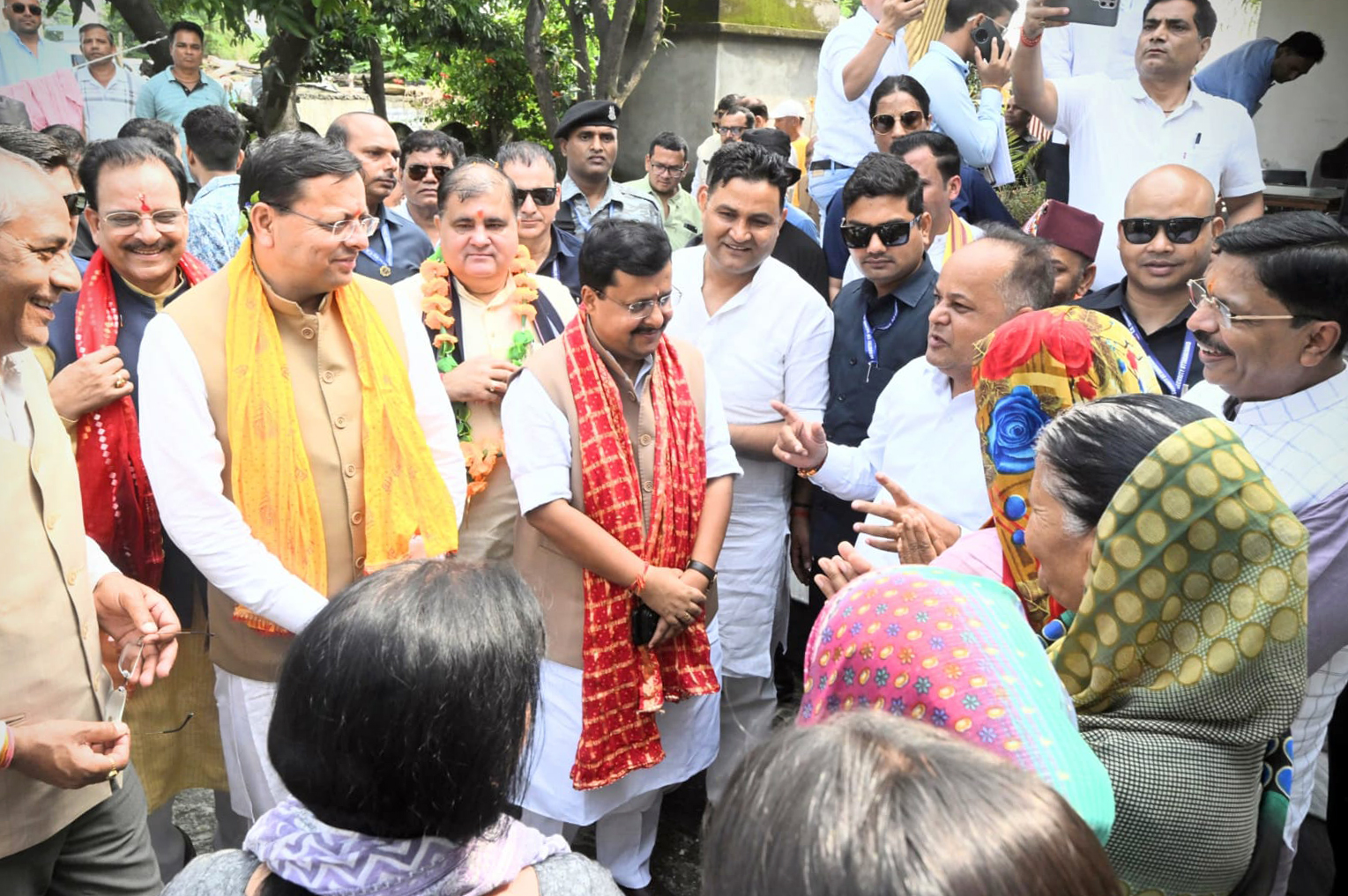 Uttarakhand: BJP National President Nitin Nabin interacts with party workers in the presence of Chief Minister Pushkar Singh Dhami in Haldwani on Thursday, September 10, 2026. (Photo: IANS)