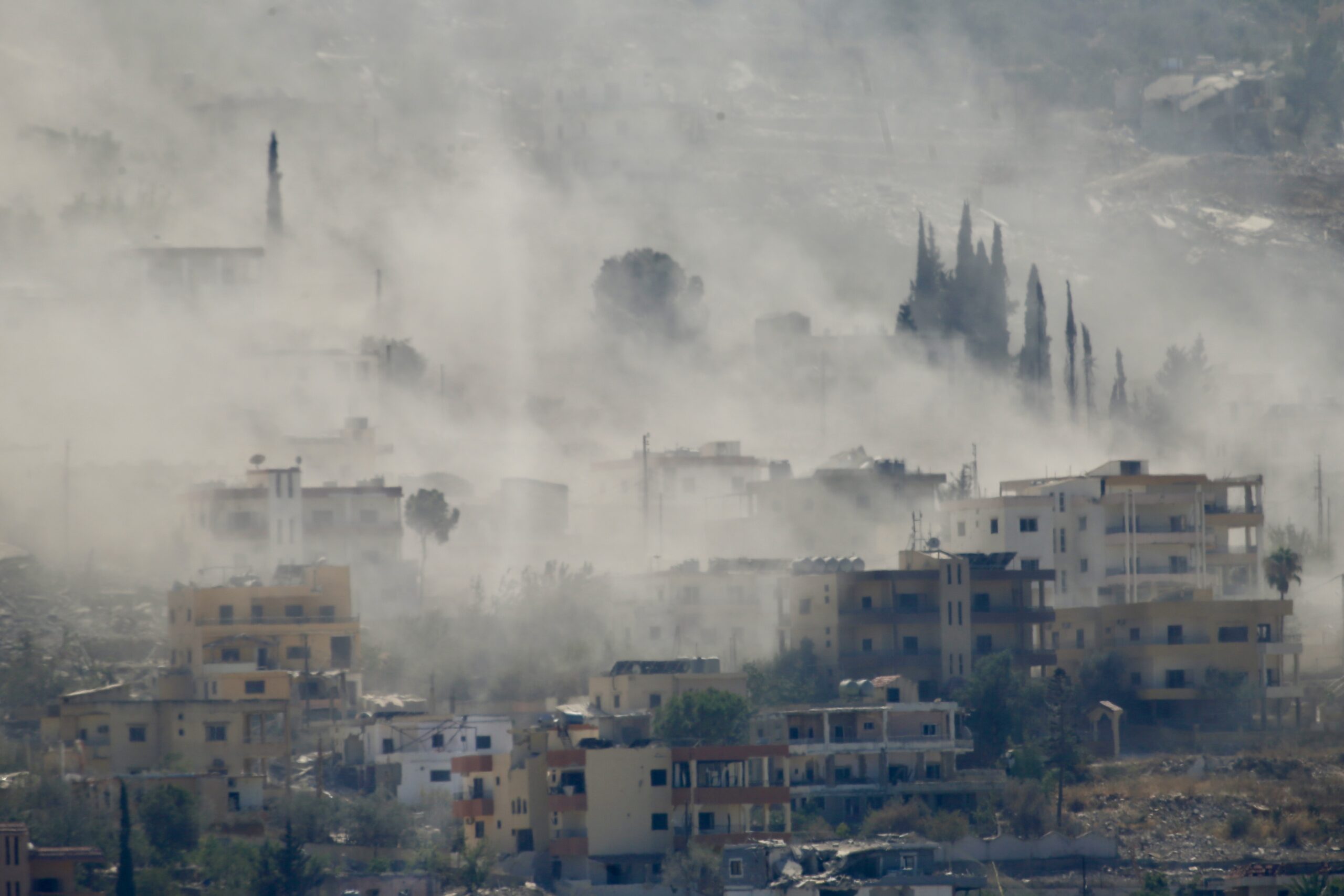 Mansouri: This photo taken on Sept. 9, 2026, shows smoke rising from an Israeli airstrike in the town of Mansouri, southern Lebanon. (Photo: Xinhua via IANS)