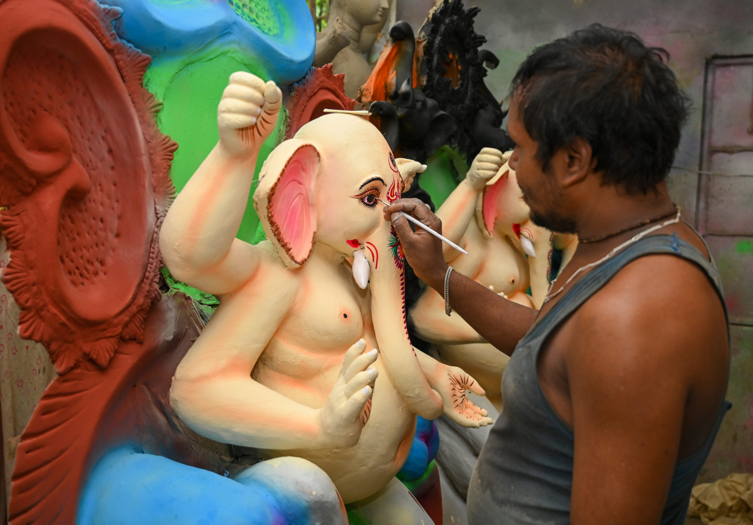 Dibrugarh: Ganesh Idol Preparations Ahead of Ganesh Chaturthi #Gallery Dibrugarh: Ganesh Idol Preparations Ahead of Ganesh Chaturthi #Gallery