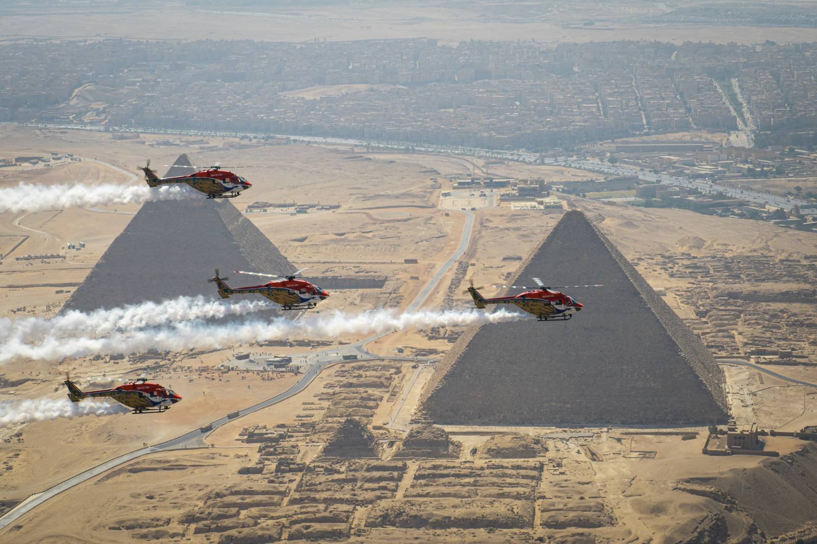 Giza: Sarang team performs aerial display #Gallery Giza: Sarang team performs aerial display #Gallery