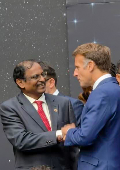 Paris: V. Narayanan Meets Emmanuel Macron at International Space Summit #Gallery Paris: V. Narayanan Meets Emmanuel Macron at International Space Summit #Gallery