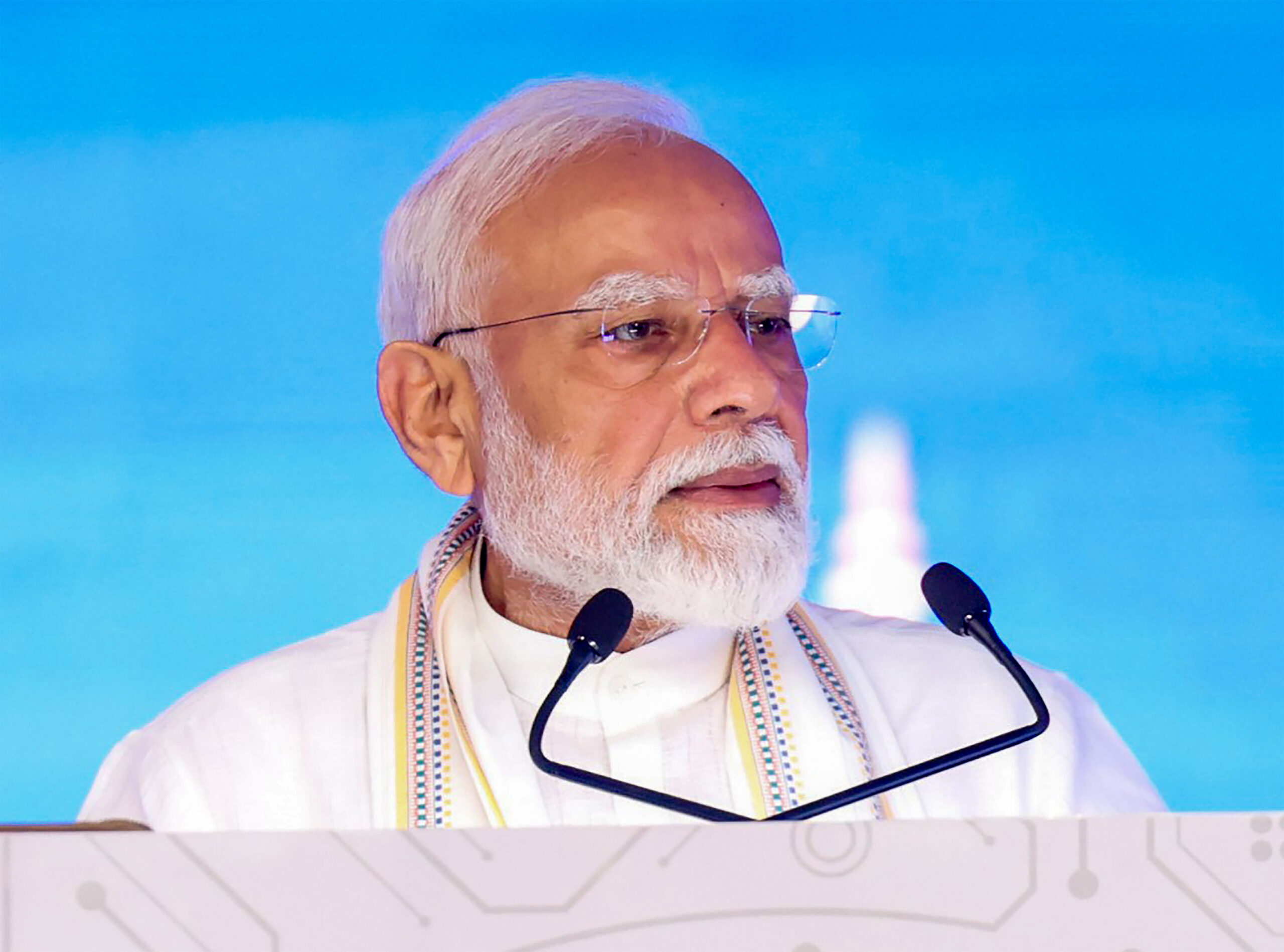 Vadodara: Prime Minister Narendra Modi speaks during the 'Namo Viksit Bharat Programme' in Vadodara, Gujarat, on Tuesday, September 8, 2026. (Photo: IANS/PMO)