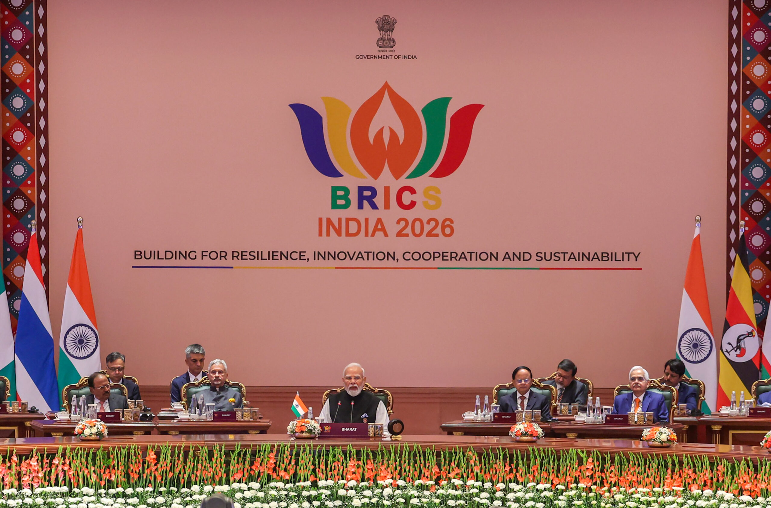 New Delhi: Prime Minister Narendra Modi addresses a session at the 18th BRICS Summit at Bharat Mandapam in New Delhi on Saturday, September 12, 2026. (Photo: IANS/MEA)