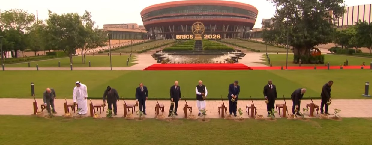 BRICS leaders join PM Modi in tree plantation initiative BRICS leaders join PM Modi in tree plantation initiative