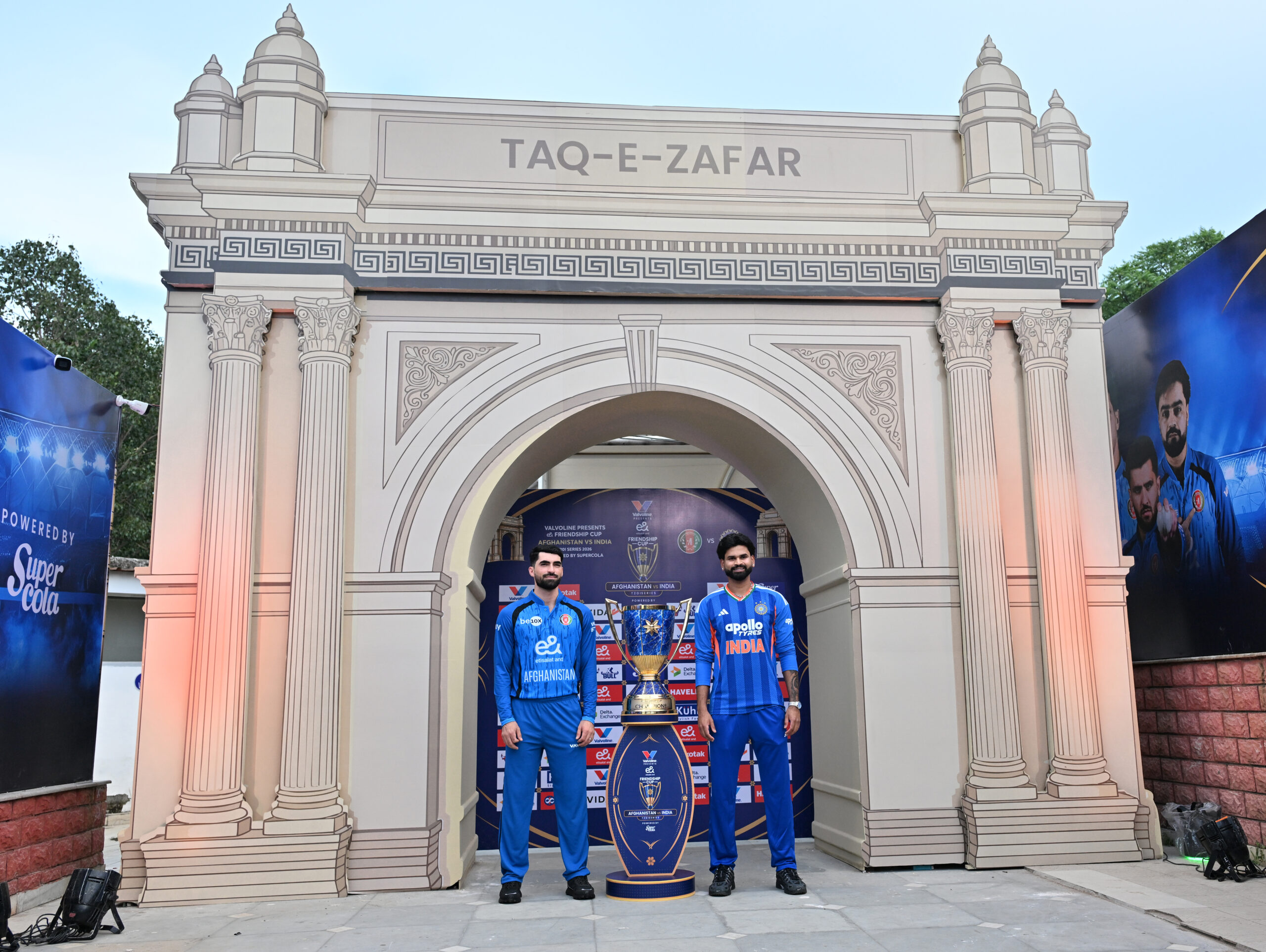 New Delhi: India Afghanistan captains with trophy #Gallery New Delhi: India Afghanistan captains with trophy #Gallery