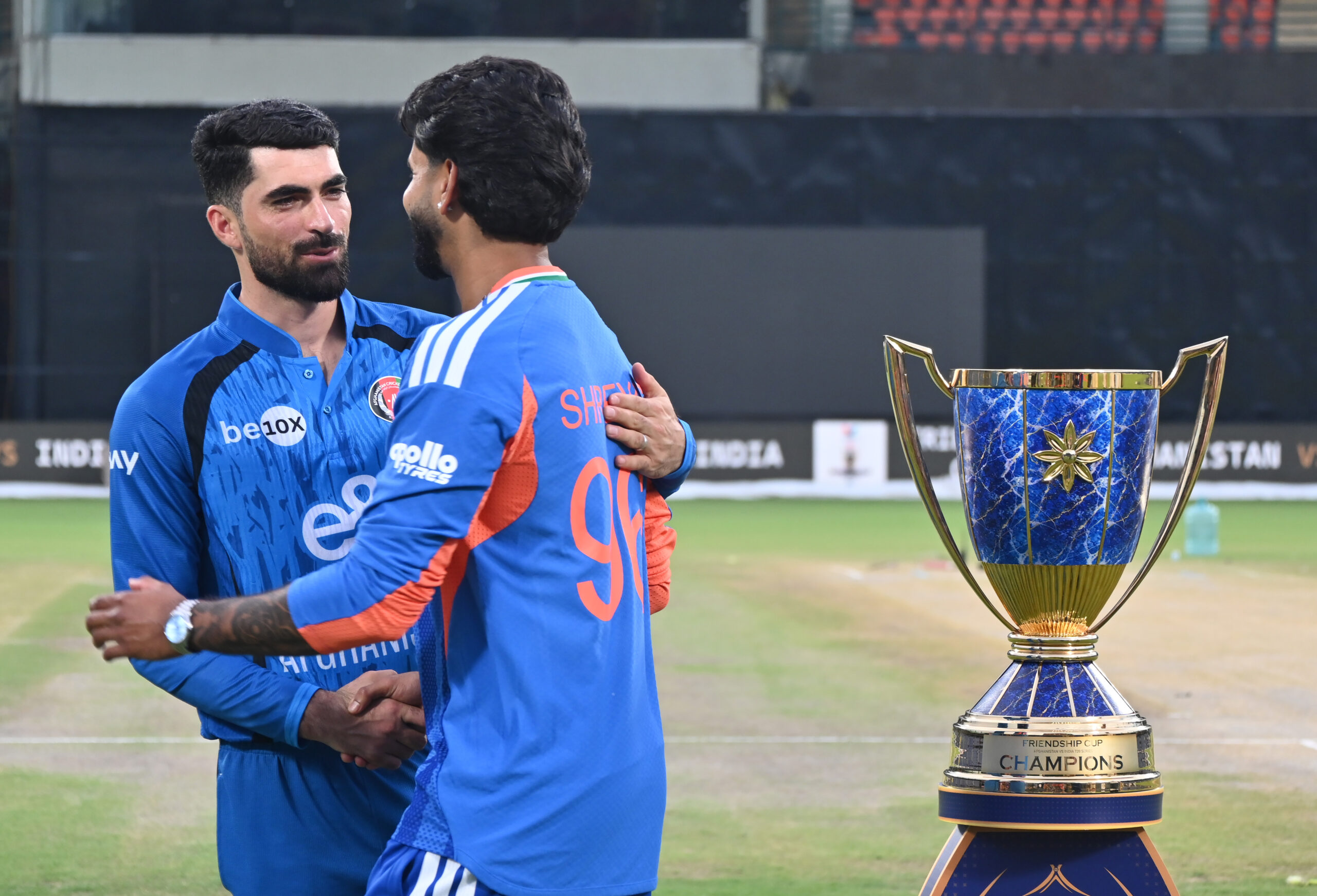 New Delhi: India Afghanistan captains with trophy #Gallery New Delhi: India Afghanistan captains with trophy #Gallery