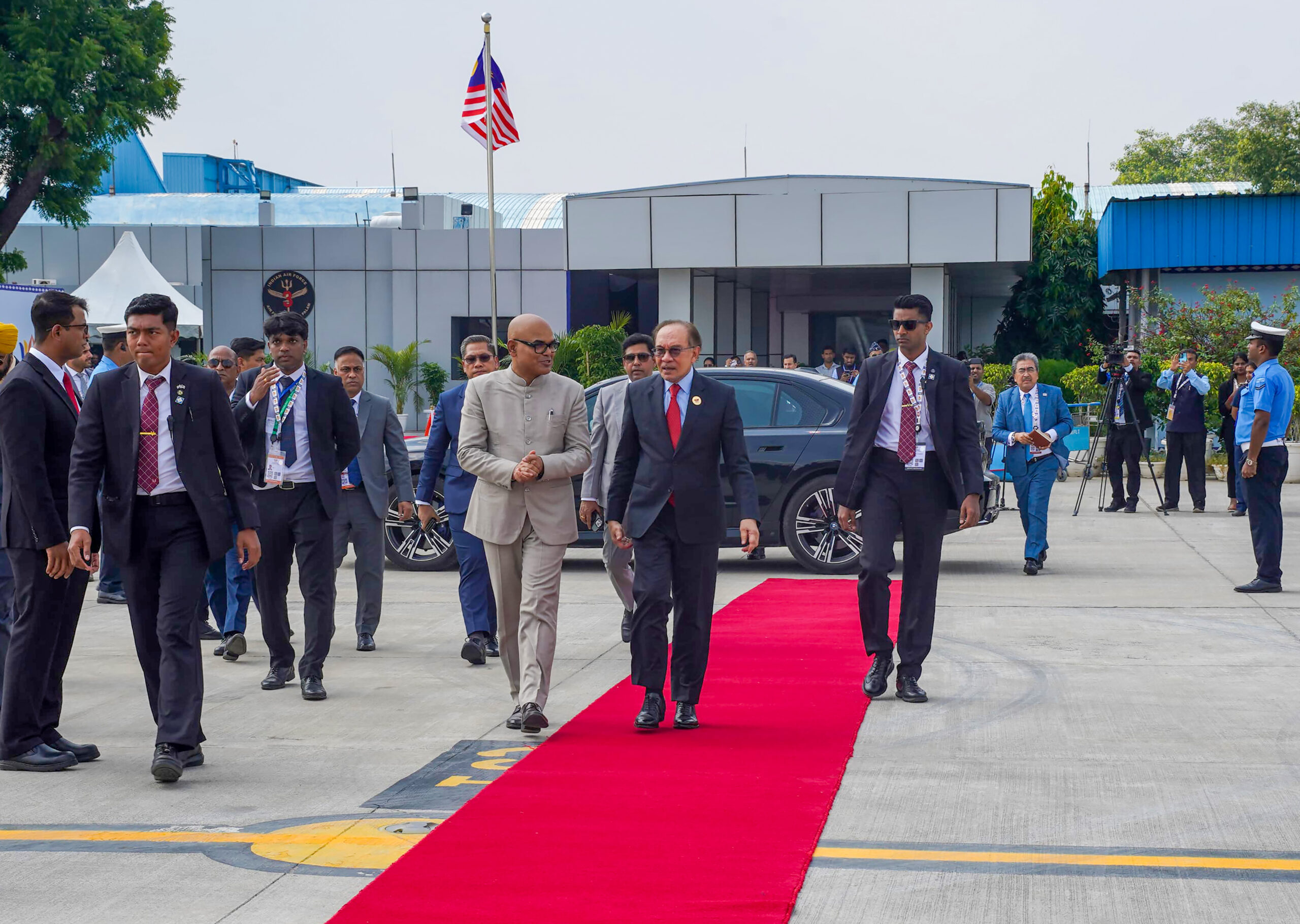 New Delhi: Malaysian Prime Minister Anwar Ibrahim departs after completing his visit to attend the 18th BRICS Summit in New Delhi, Sunday, September 13, 2026. (Photo: IANS/MEA)