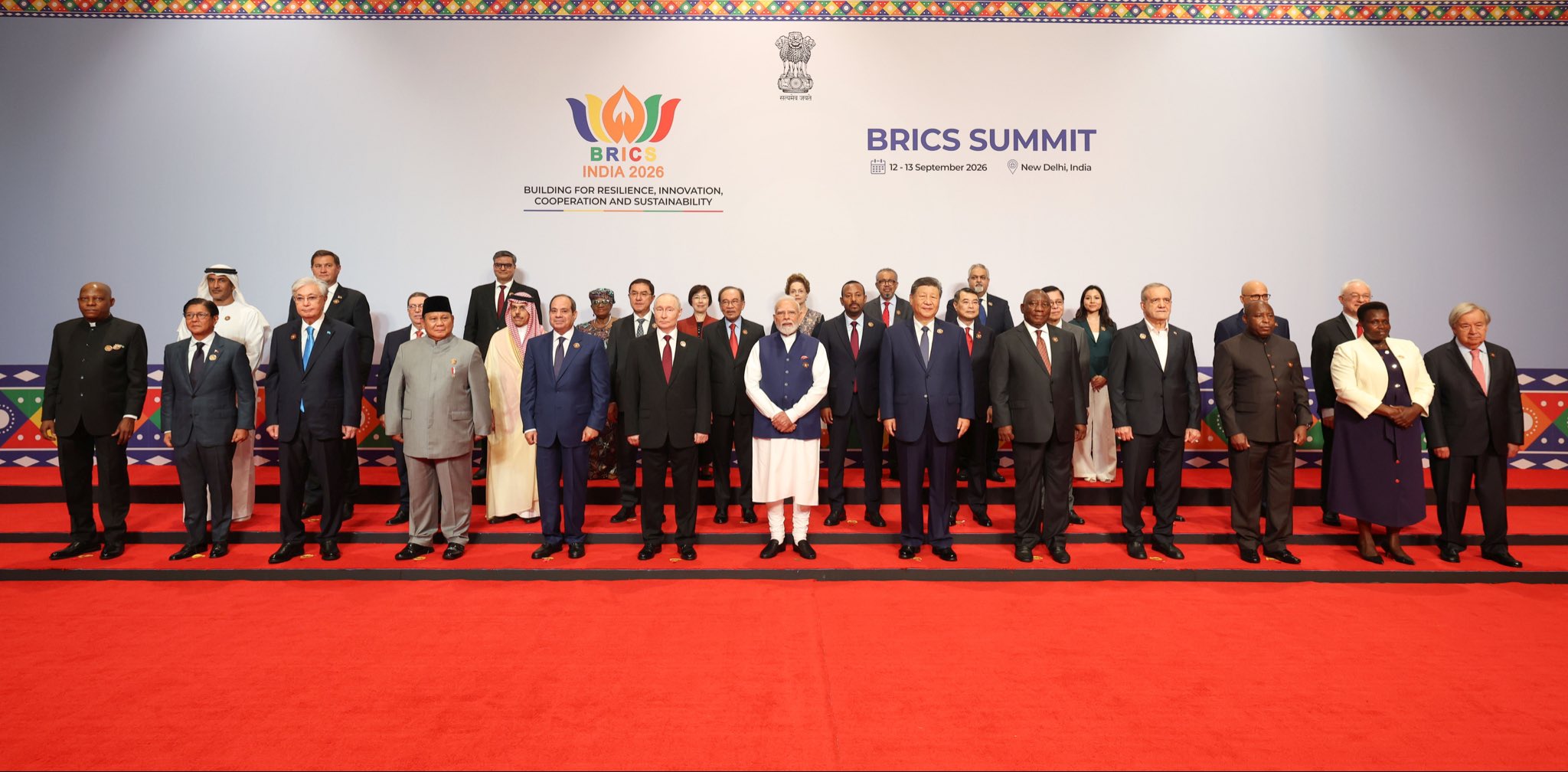 PM Modi joins world leaders for family photo on second day of BRICS Summit in New Delhi PM Modi joins world leaders for family photo on second day of BRICS Summit in New Delhi