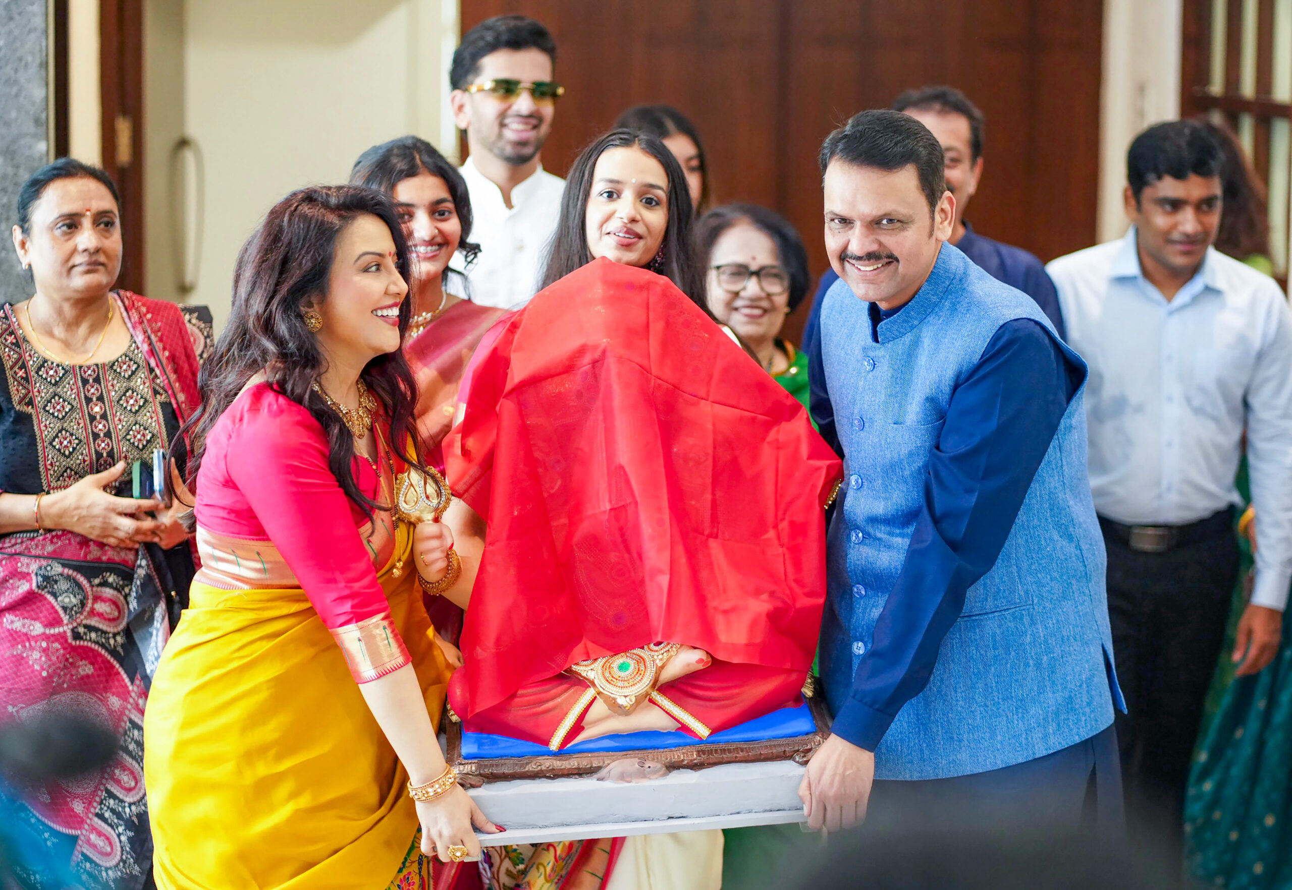 Mumbai: CM Fadnavis welcomes Ganpati Bappa at Varsha Bungalow #Gallery Mumbai: CM Fadnavis welcomes Ganpati Bappa at Varsha Bungalow #Gallery