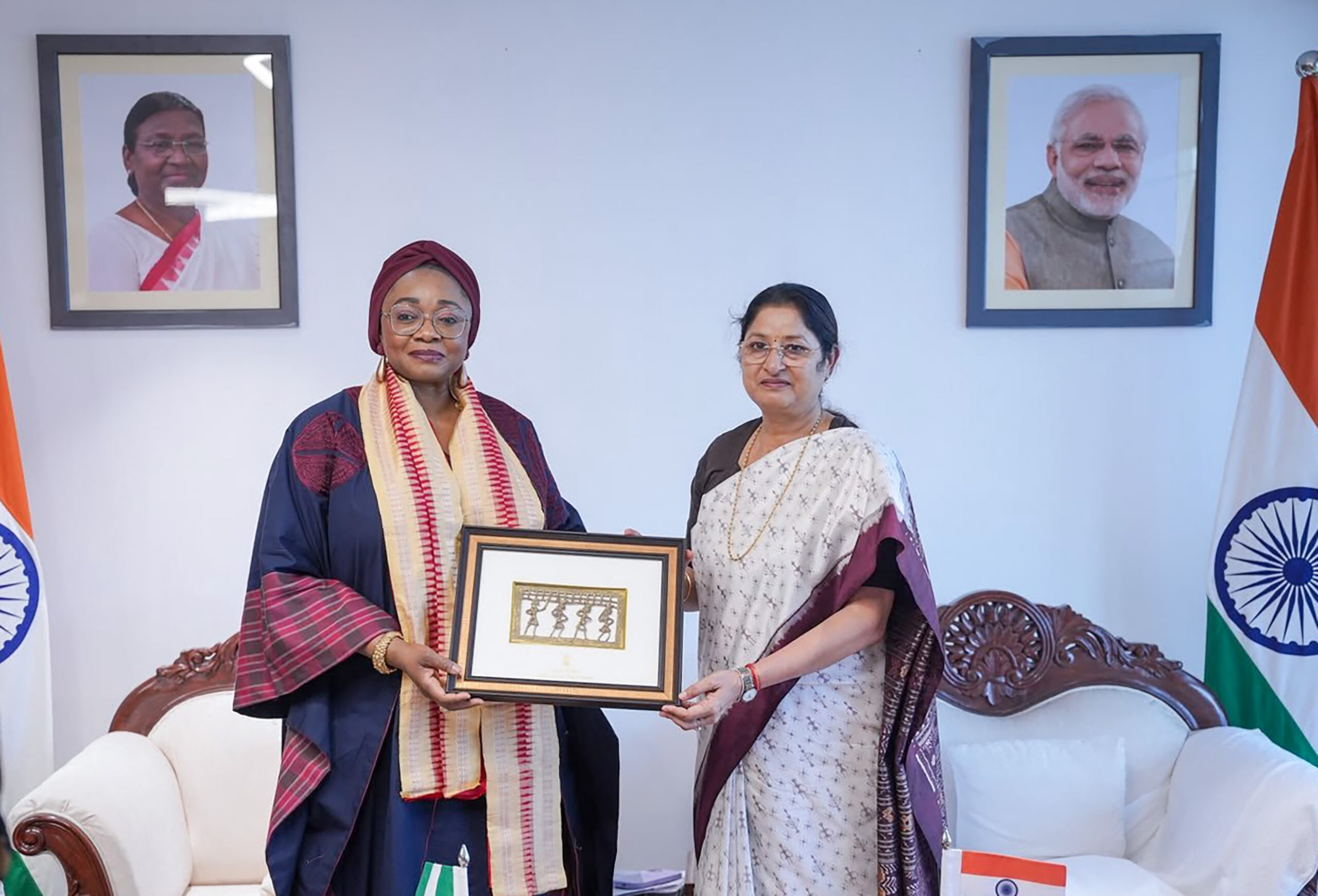 New Delhi: Annapurna Devi meets Nigerian Minister Imaan Sulaiman Ibrahim #Gallery New Delhi: Annapurna Devi meets Nigerian Minister Imaan Sulaiman Ibrahim #Gallery