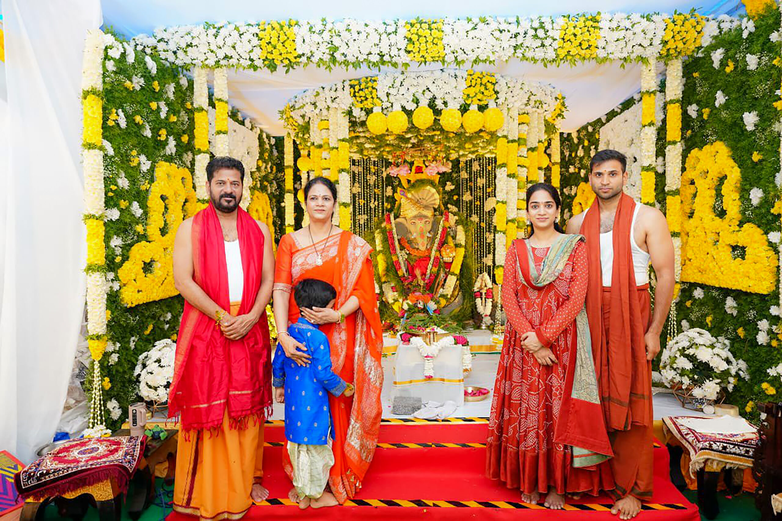 Hyderabad: Revanth Reddy performs Ganapati puja #Gallery Hyderabad: Revanth Reddy performs Ganapati puja #Gallery