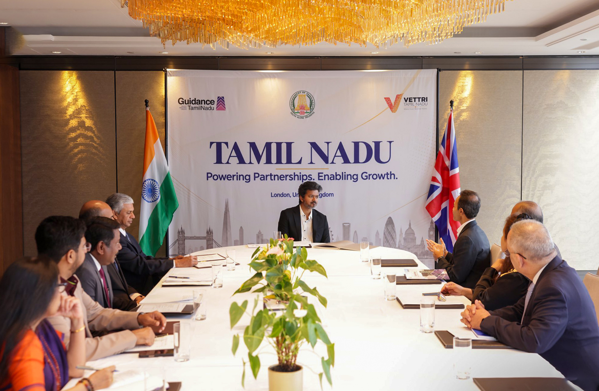 London: CM Vijay Meets Hinduja Group Officials #Gallery London: CM Vijay Meets Hinduja Group Officials #Gallery