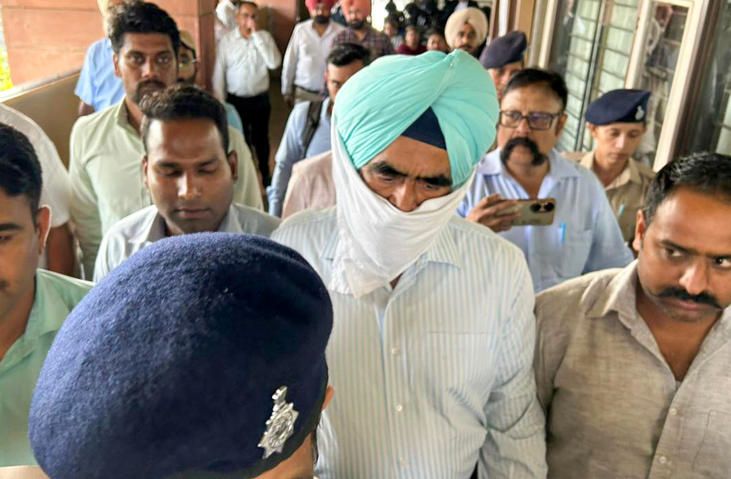 Chandigarh: Punjab DIG Harcharan Bhullar being produced in the CBI court in a corruption case in Chandigarh on Friday, October 17, 2025. (Photo: IANS)